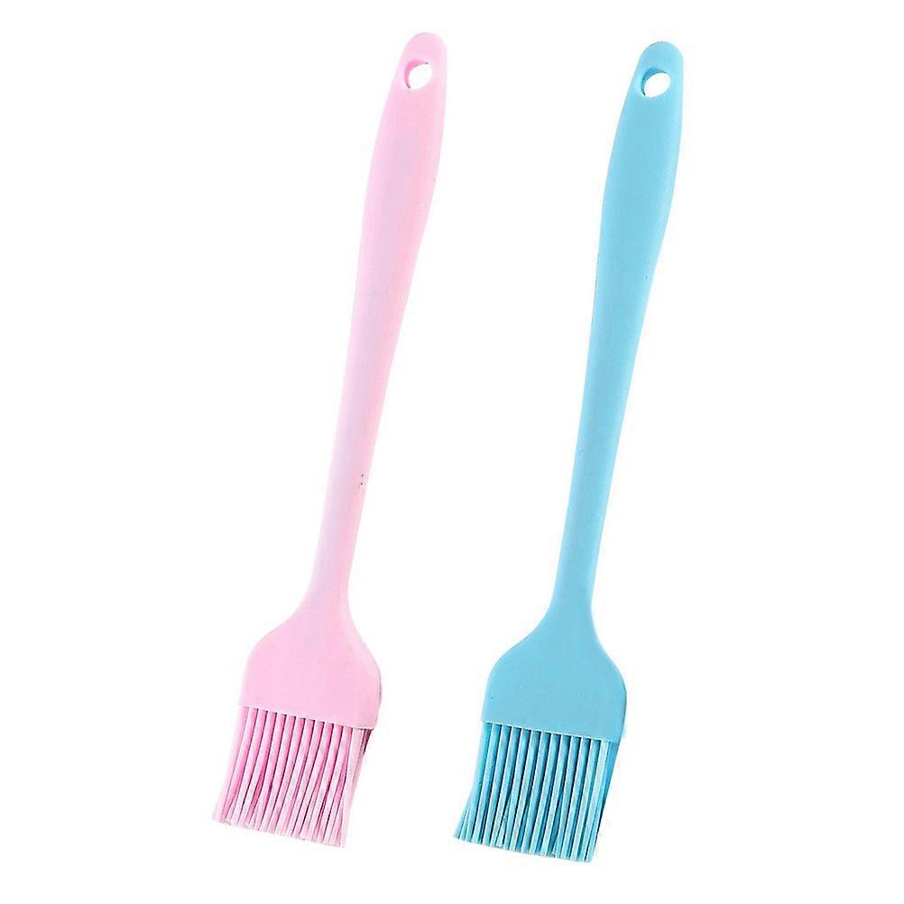 Barbecue Basting Brushes Silicone Baking Oil Kitchenware Barbecuing Blue 26x4.5cm Durable Workmanship 2Pack
