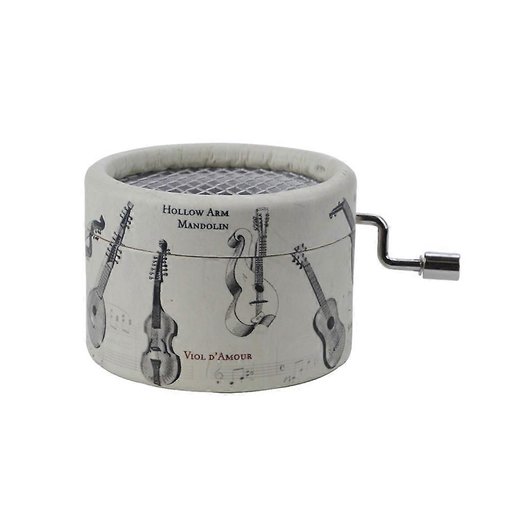 Portable Hand Shake Music Box Classic Design Plays Music Small White 1Pc