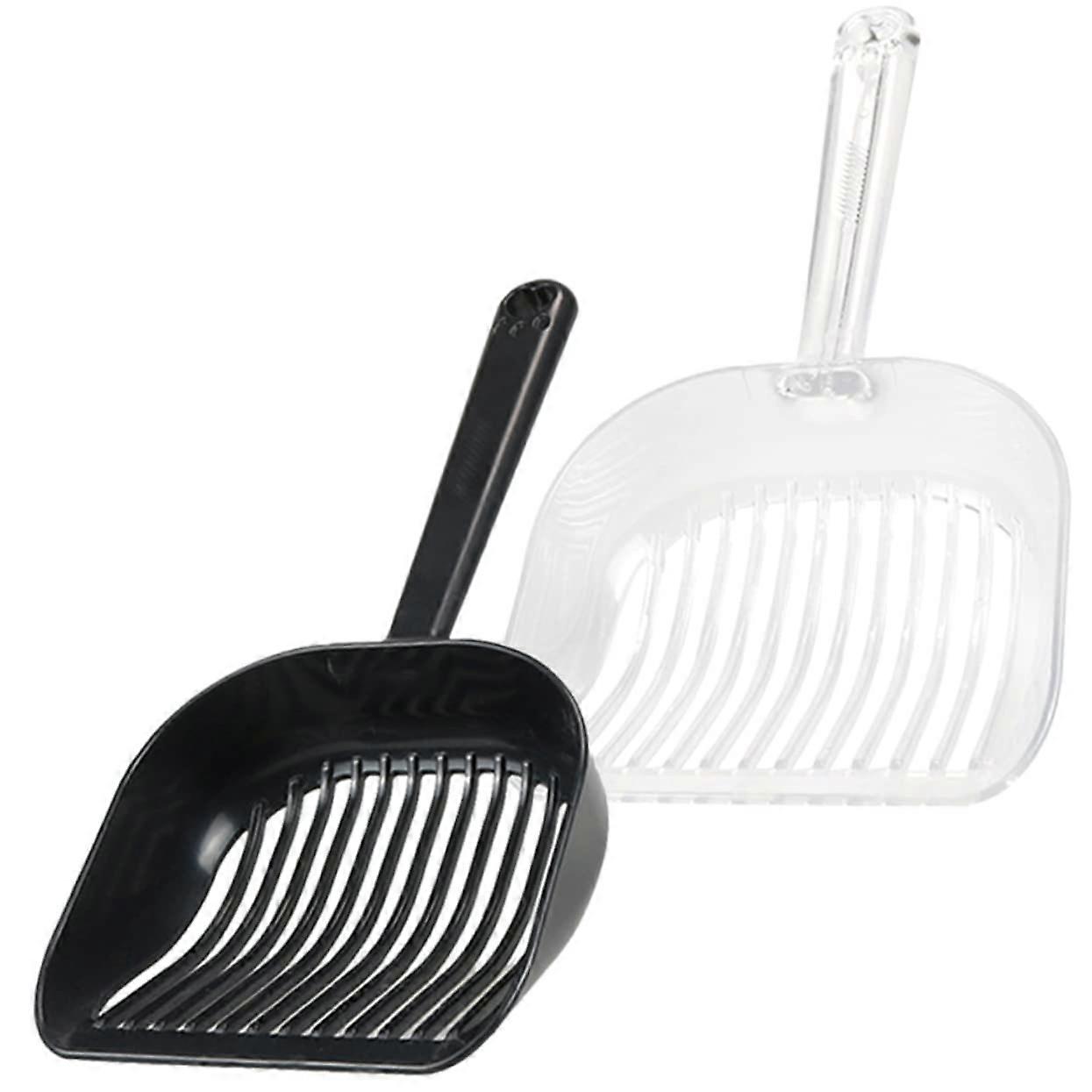Plastic Cat Litter Scoops - Set of 2, Ergonomic, Non-Slip, Large Shovel Area, Durable and Easy to Clean for Cat Litter Box
