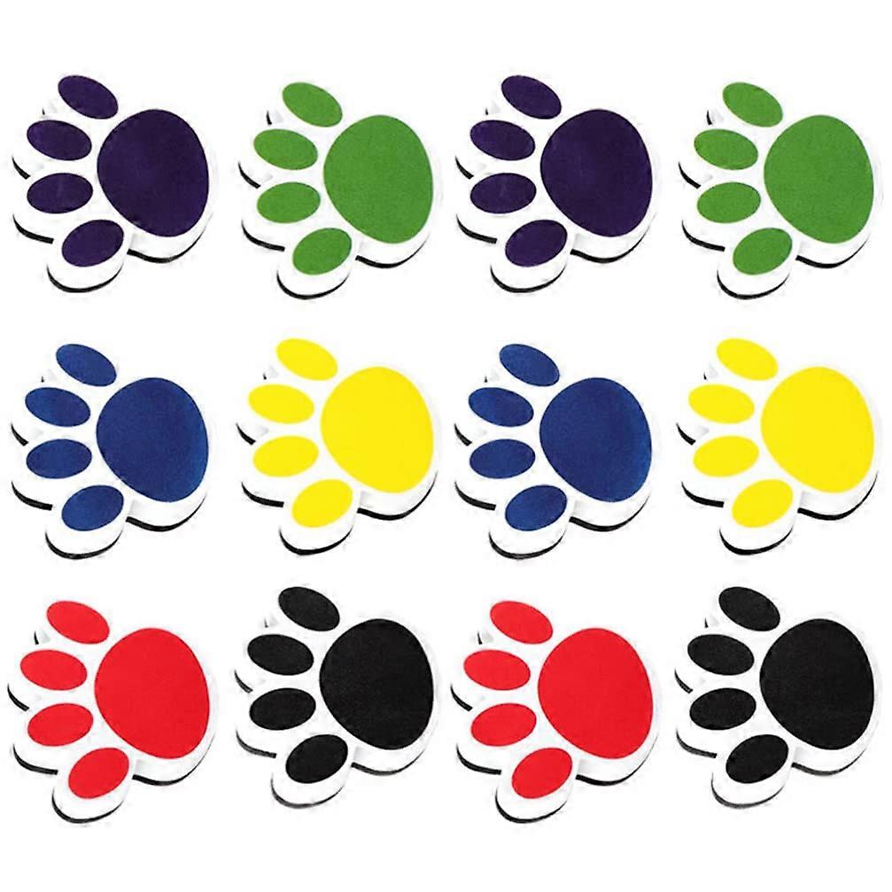 Pack of 12 Whiteboard Erasers with Cat Claw Magnetic Board Wiper Block Dry Wipe Erasers Magnetic Whiteboard Eraser Dry Eraser Tool EVA Complex Child