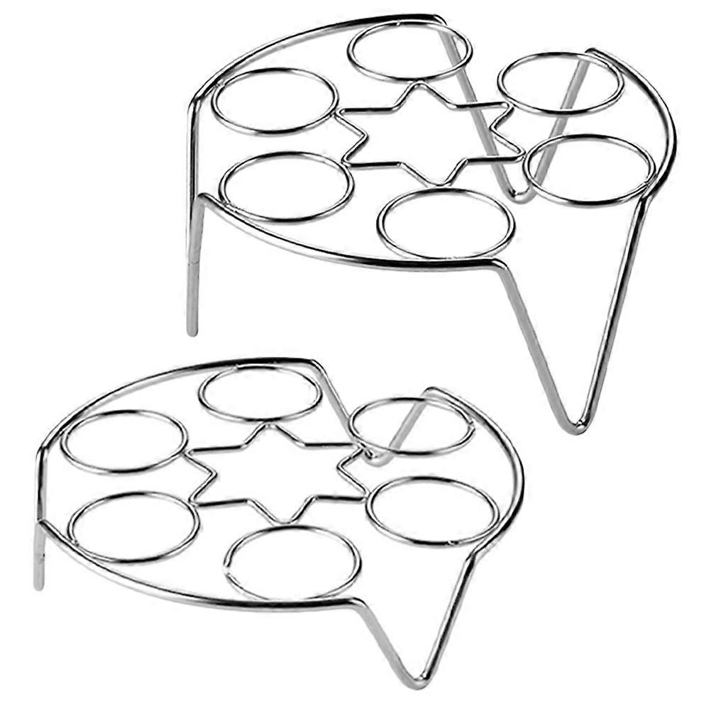Multi-Function Egg Rack Steamer Stand for Cooking Silver 17.5X8CM Food Steaming Seafood Poultry 2Pcs
