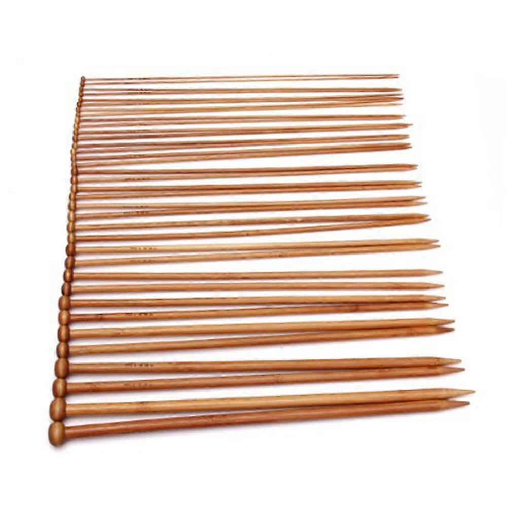 Ergonomic Hooks Needles Carbonized Bamboo Knitting Needles Set 25cm Chocolate 36Pcs for Beginners