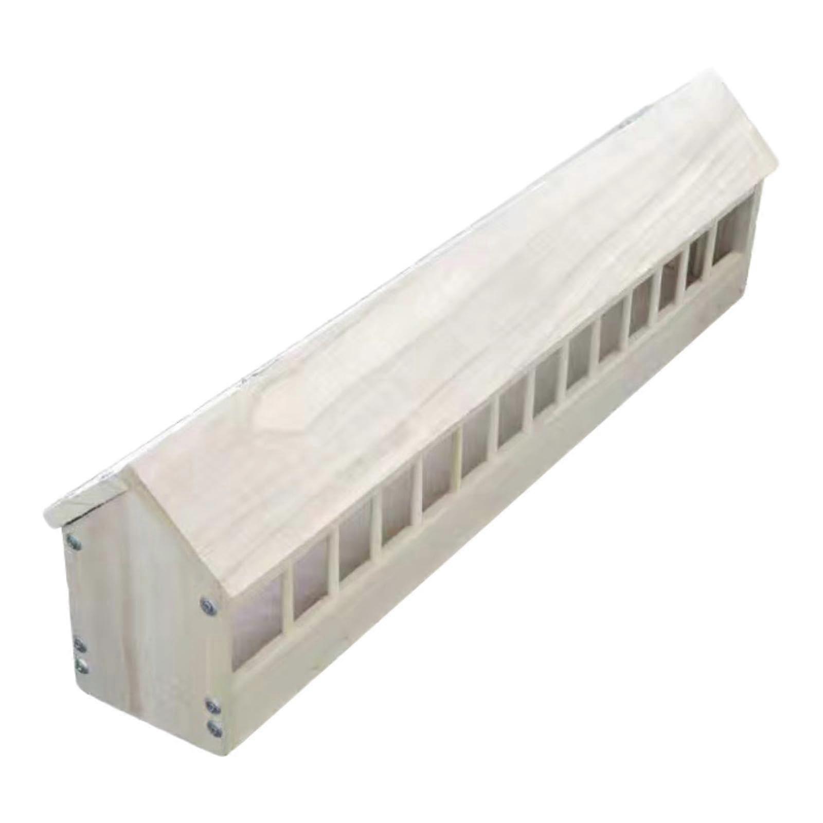 Pigeon feeder, container with various slots, feeding station for chickens, 80 cm X 12.5 cm X