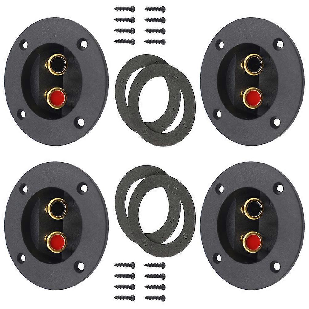 Speaker Terminal Box Connectors For Car Audio Round 3.1 Inch Subwoofer Terminal Quick Connect 4Pcs