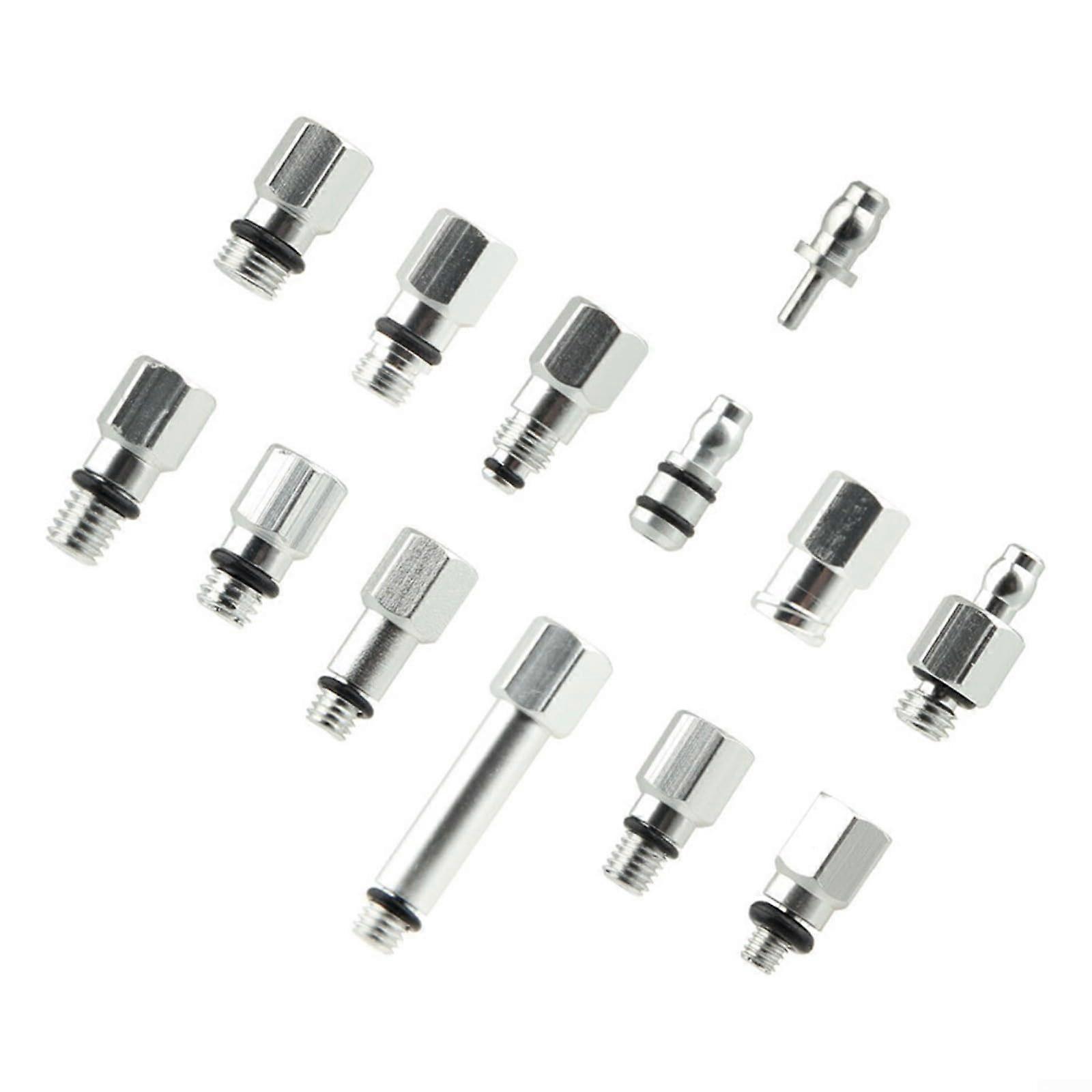 Brake Bleeding Kit, Hydraulic Brake Bleeder Connector Set, Aluminum Alloy, Brake Oil Joint Tools for Most Hydraulic Brake Systems, 13Piece Set