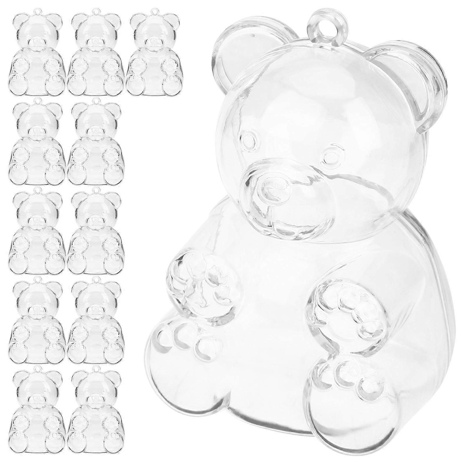 Bear Themed Candy Treats Box Clear Material For Festivals 12Pcs