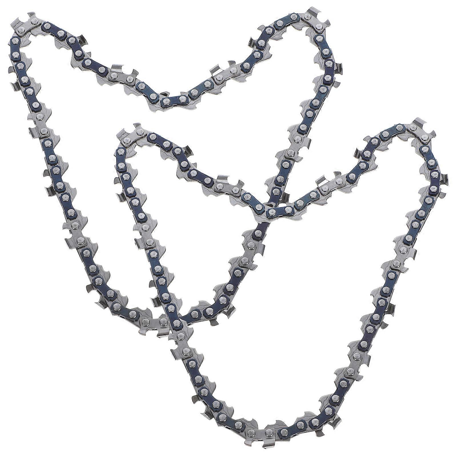Replacement Chain Chainsaw Chain For Wood Cutting Garden Work Silver 6 Inch 2Pcs