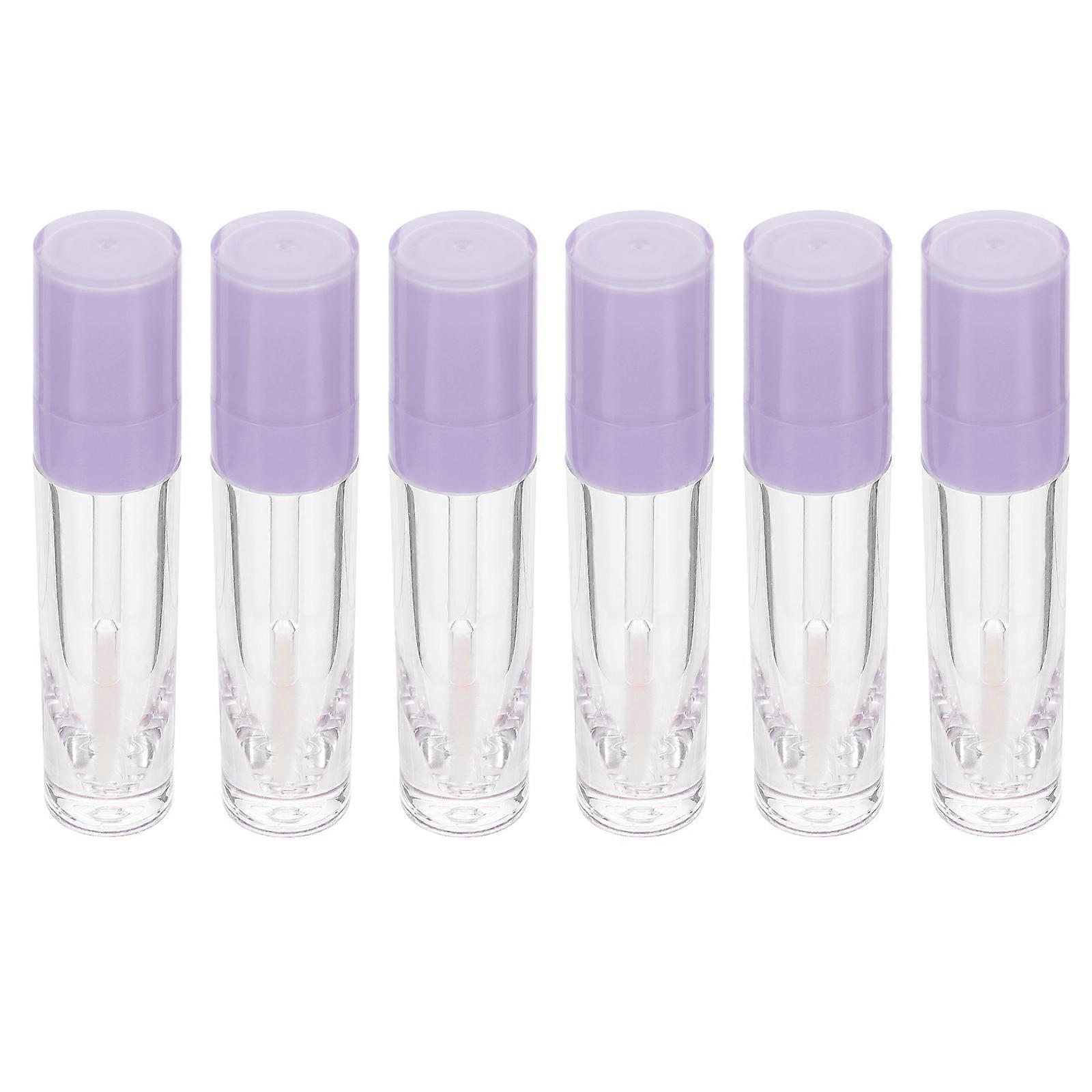 6pcs Refillable DIY Lip Glaze Tubes, Lightweight Portable Lip Gloss Containers for Travel, Empty Balm Bottles with Sealing Cap for Women Beginners