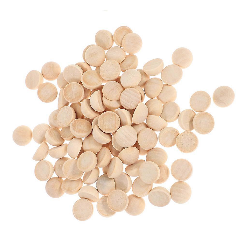 100% Natural Unfinished Wood Half Beads Craft Balls for DIY Decor, Jewelry Making, and Home Art Projects Durable & Safe Wood Embellishments for
