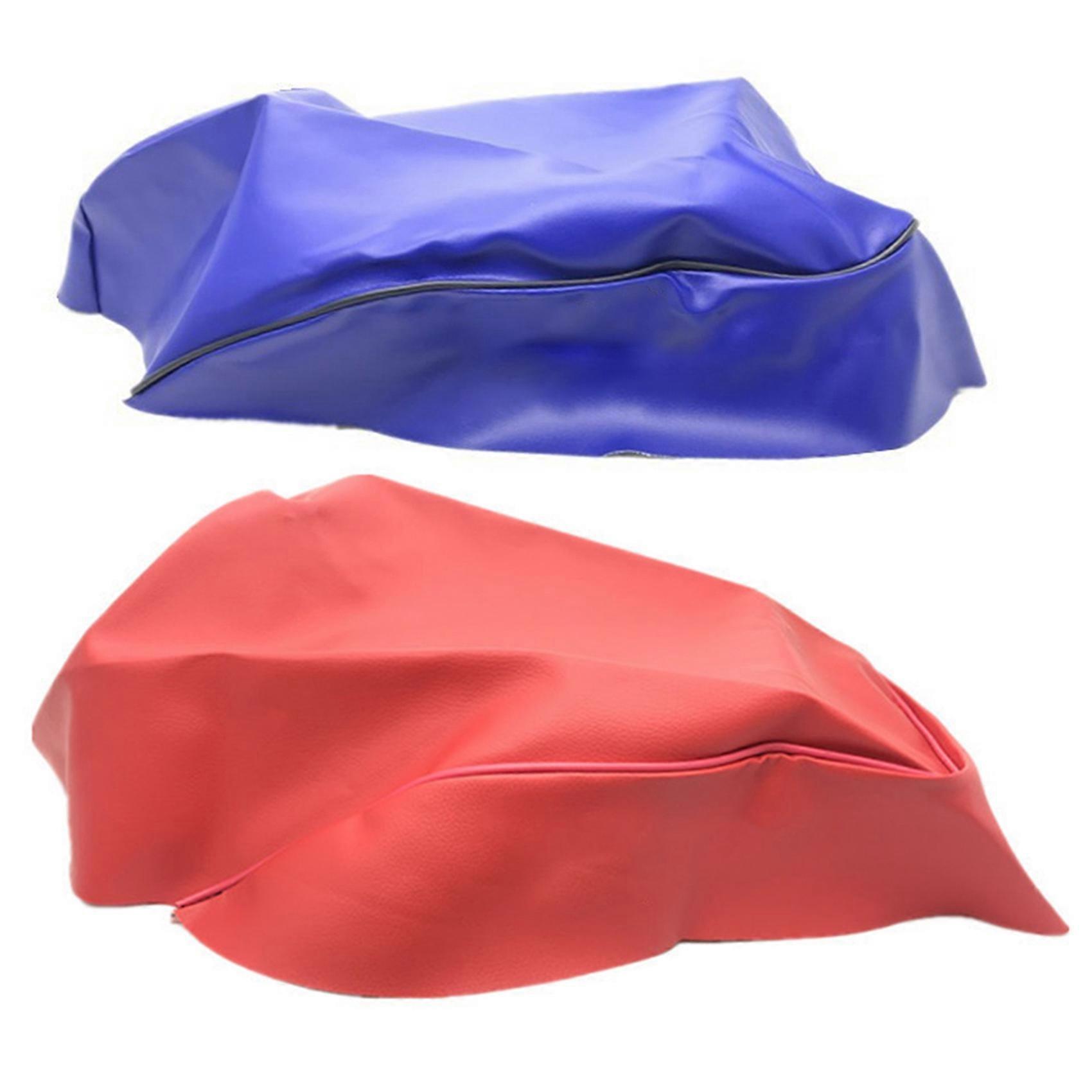 2x Motorcycle Seat Cover Imitation LeatherSeat Cover for AF27/AF28 Motorcycle Modification Red & Blu