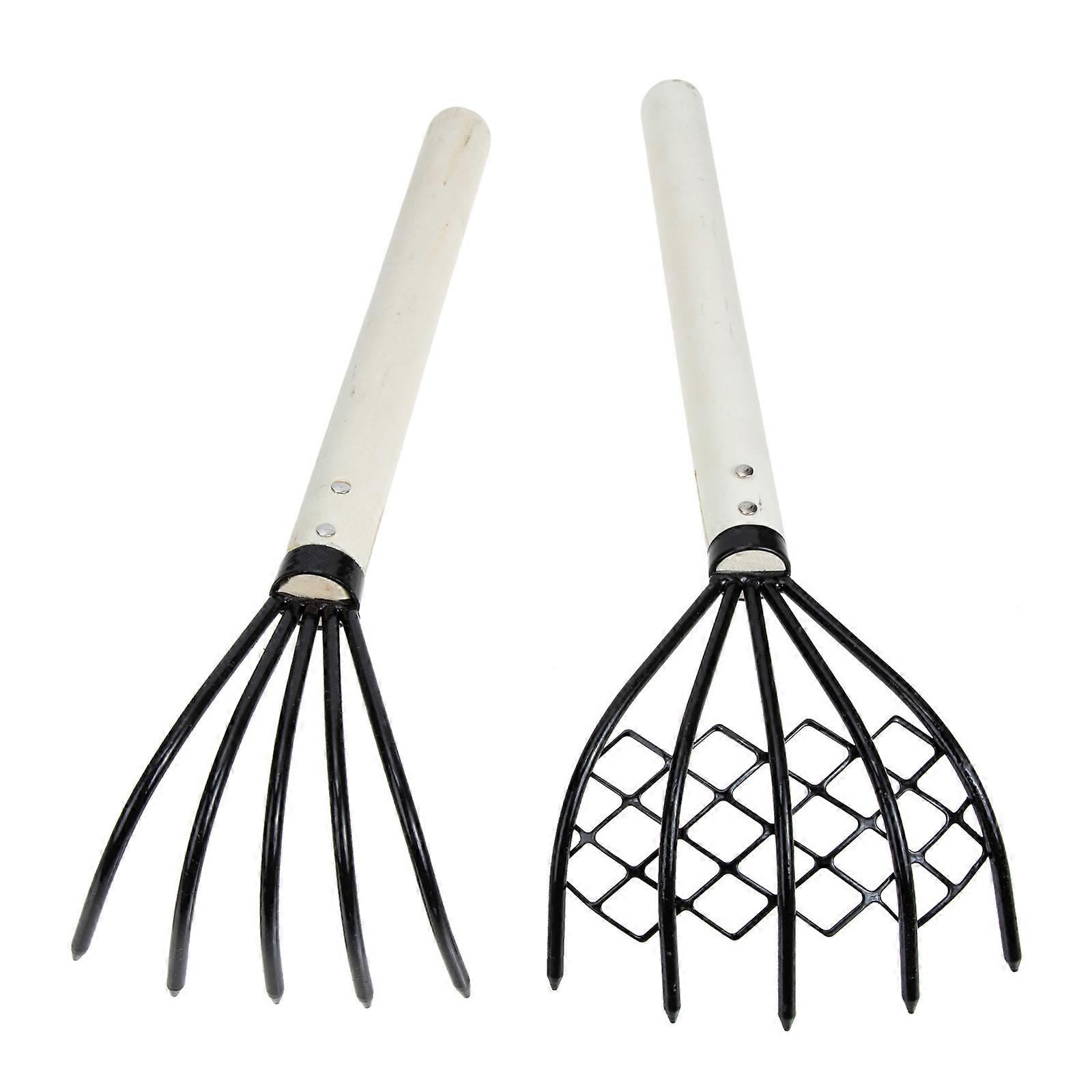 Durable Hand Rake with 5 Tine Claw for Beach Shell Digging and Gardening Iron