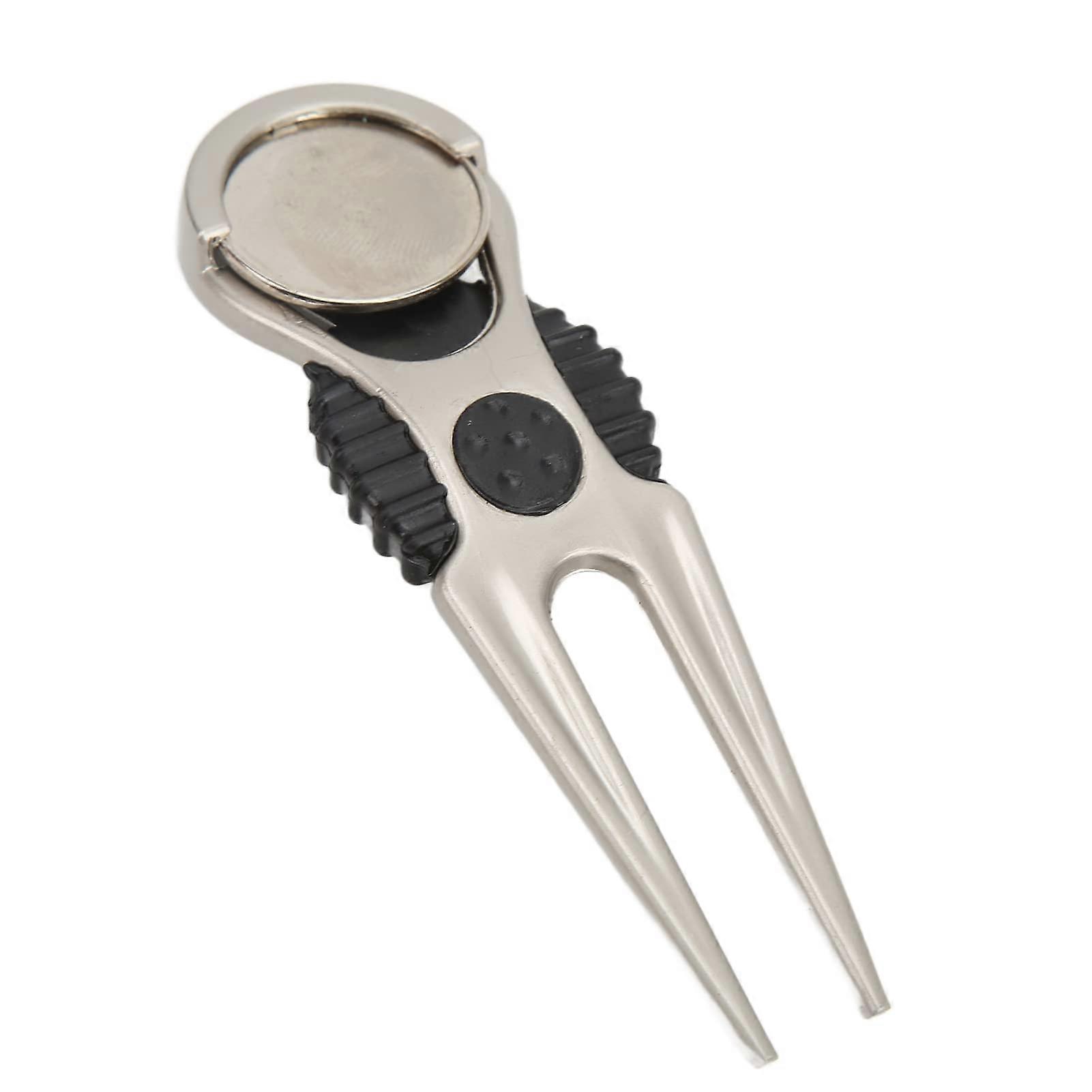 Golf Divot Tool, Golf Green Fork Removable Marker Portable Zinc Alloy Divot Tool Repairing Accessories Ref: 9546