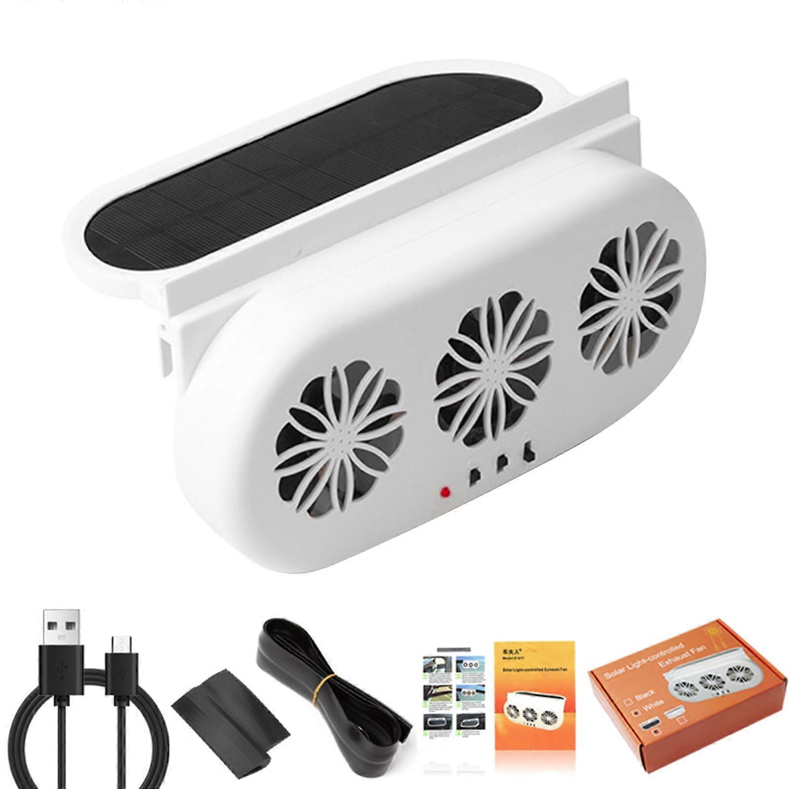 Auto Solar Window Exhaust Ventilator for Cars, Solar-Powered Ventilation Fan, Compact & Efficient for Window Installation