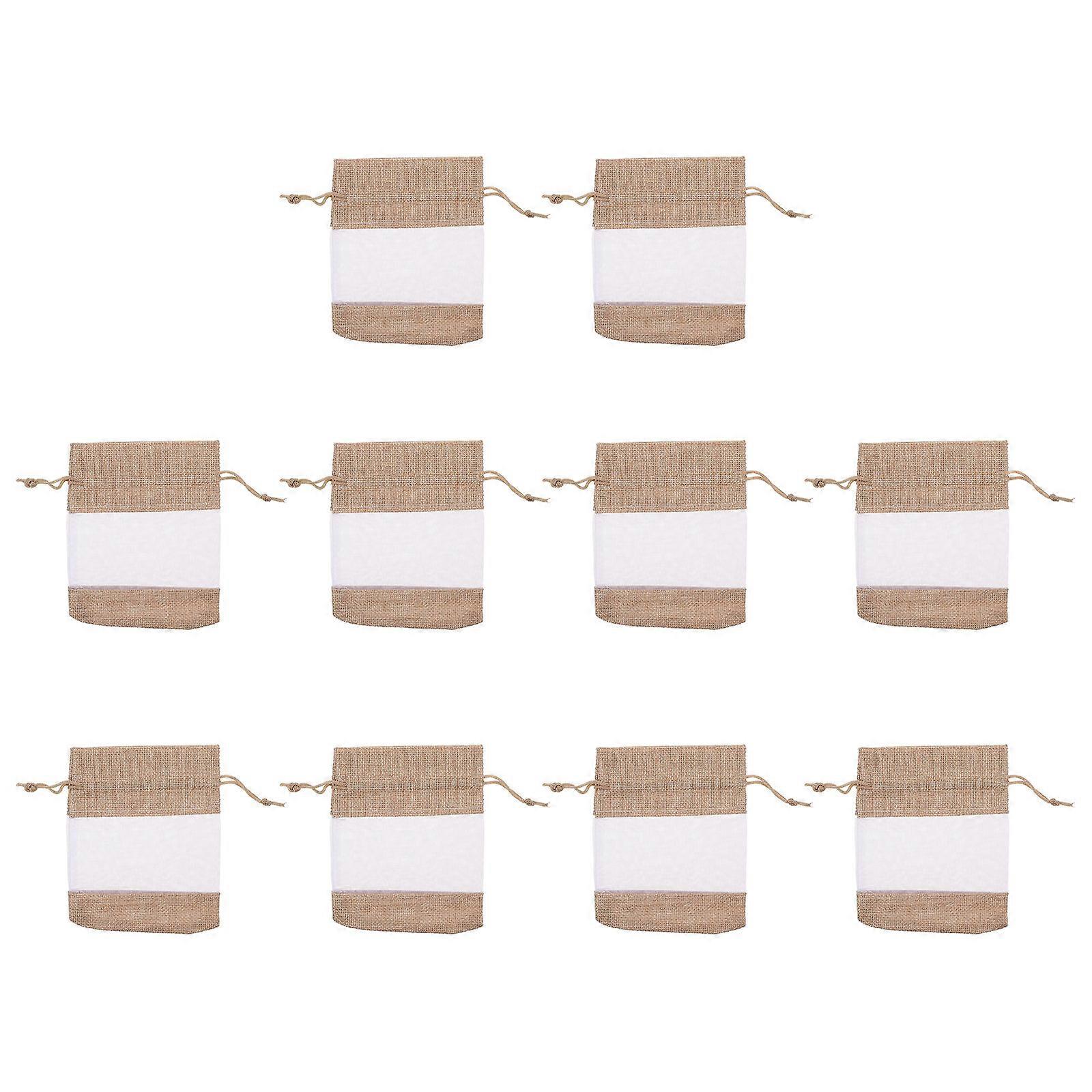10Set Versatile Design Burlap Pouches For Weddings And Parties 10X14cm Candy Packaging For Children