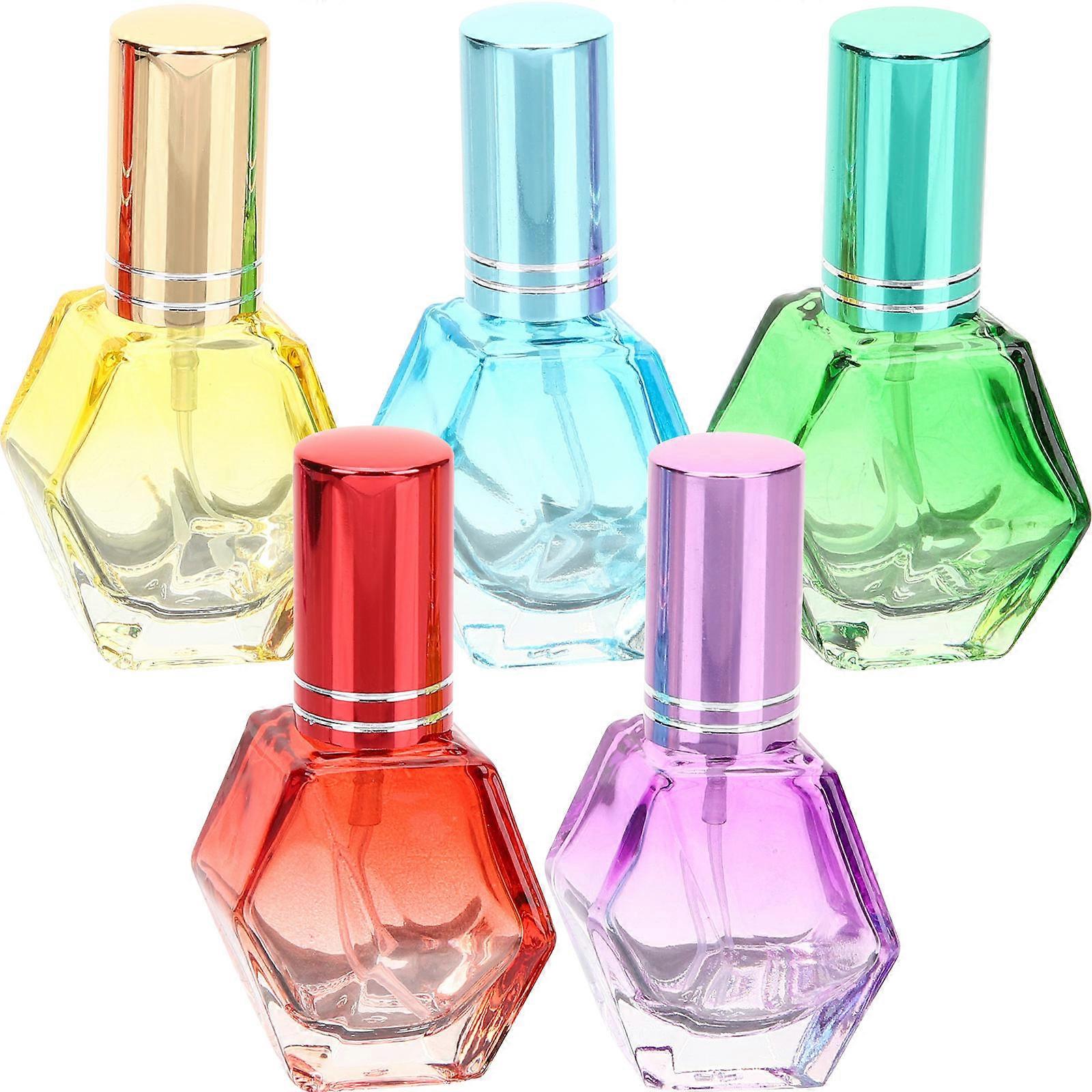 5pcs Vintage Scent Bottles Refillable Glass Perfume Containers Retro Design for Travel & Personal Use with Essential Oils & Fragrance