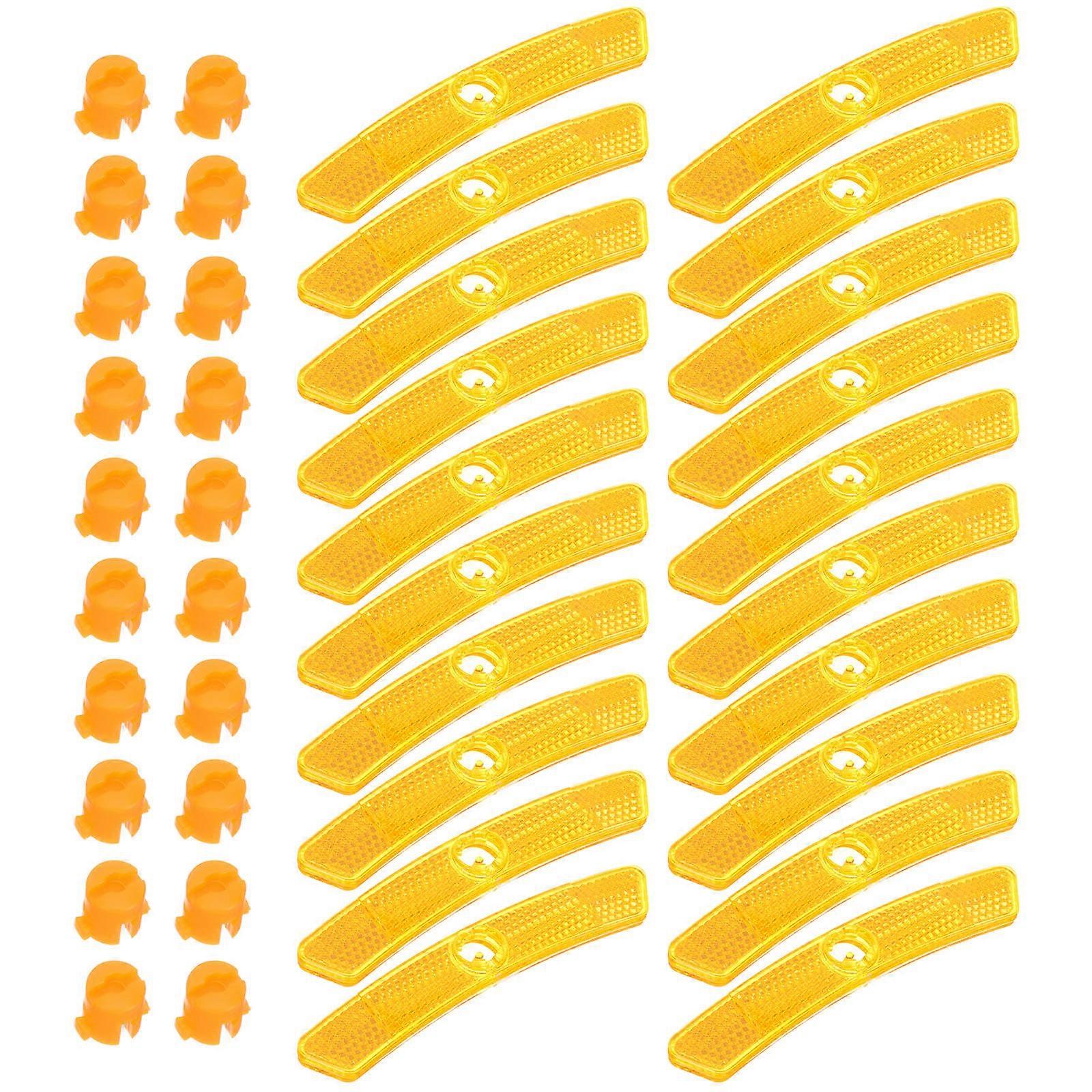 20Pcs Orange Professional Wheel Reflectors for Bicycles Motorbikes Easy Installation Reusable Plastic