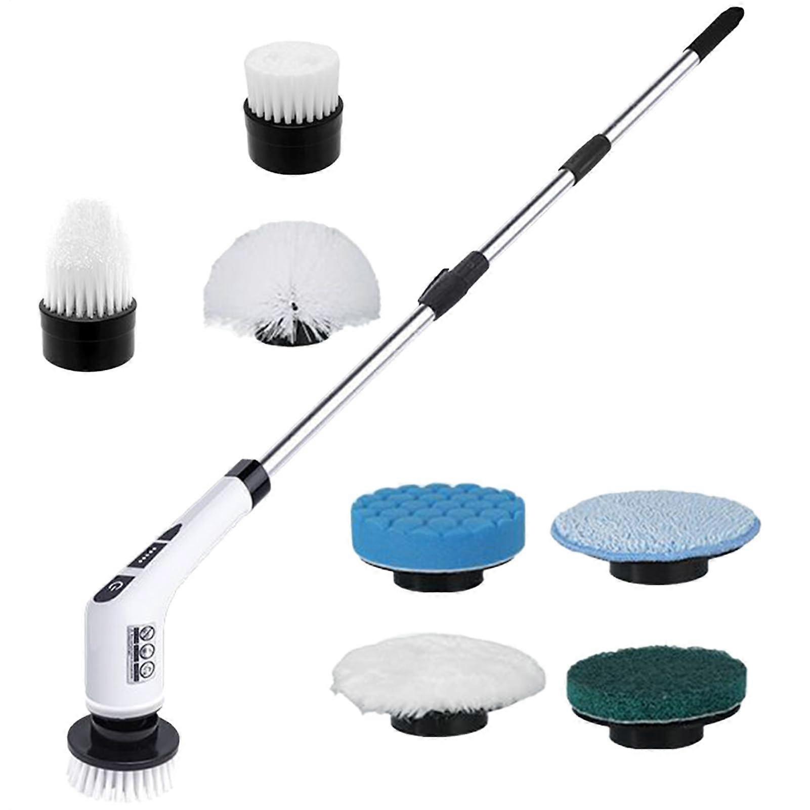 Floor Brush Multi-Surface Tile Scrubber With Long Handle For Kitchen Bathroom Wall Car