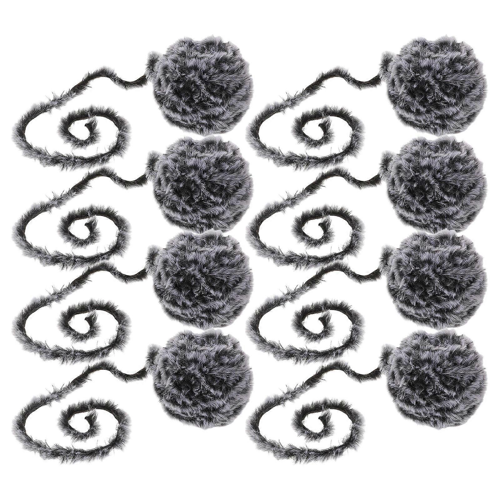 Fuzzy Yarn 16Pcs Fluffy Faux Yarn Perfect For DIY Projects Black Color Great For Knitting And Crochet Creations