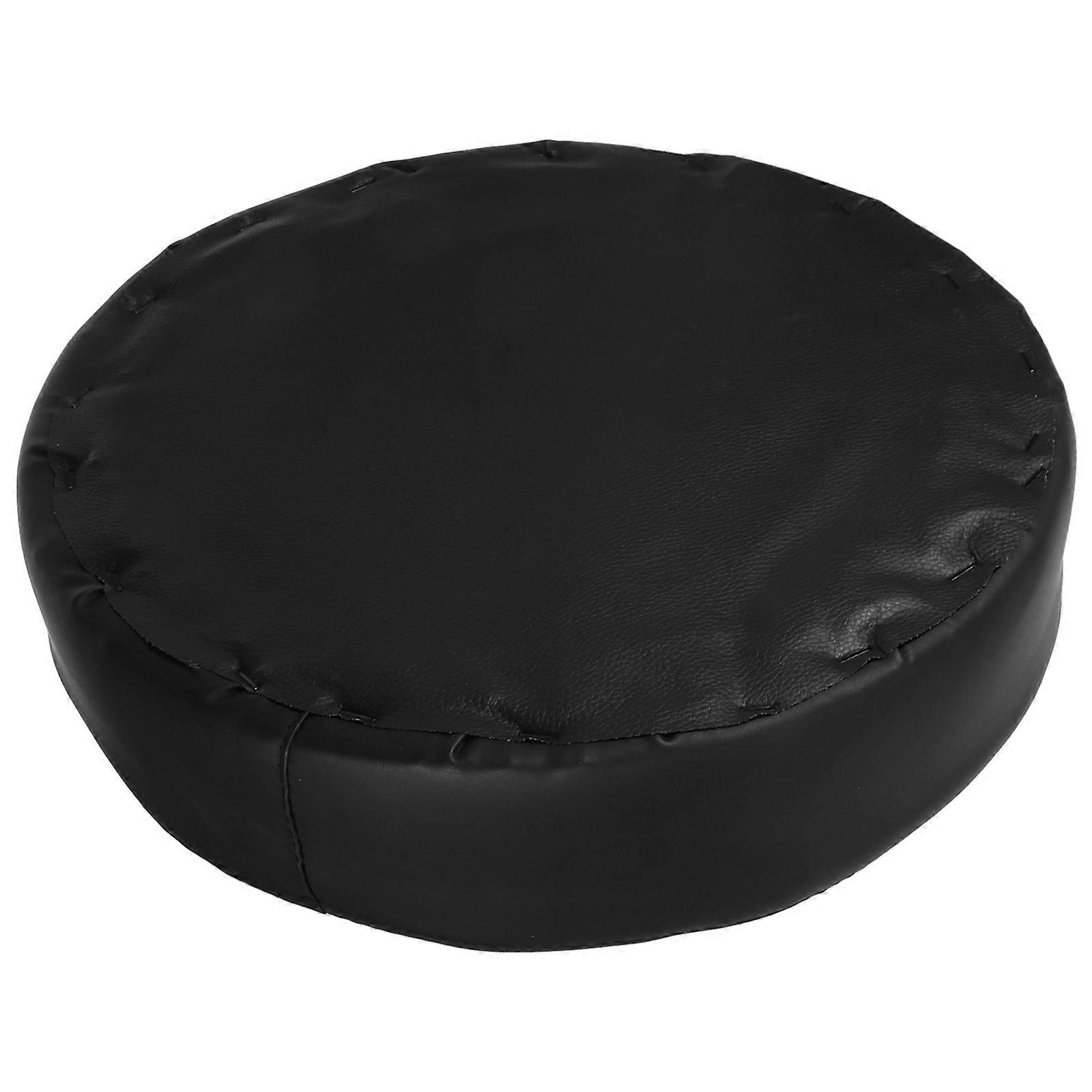 Black PU Round Stool Seat Pads Ideal For Home Use With Easy Maintenance 1Set