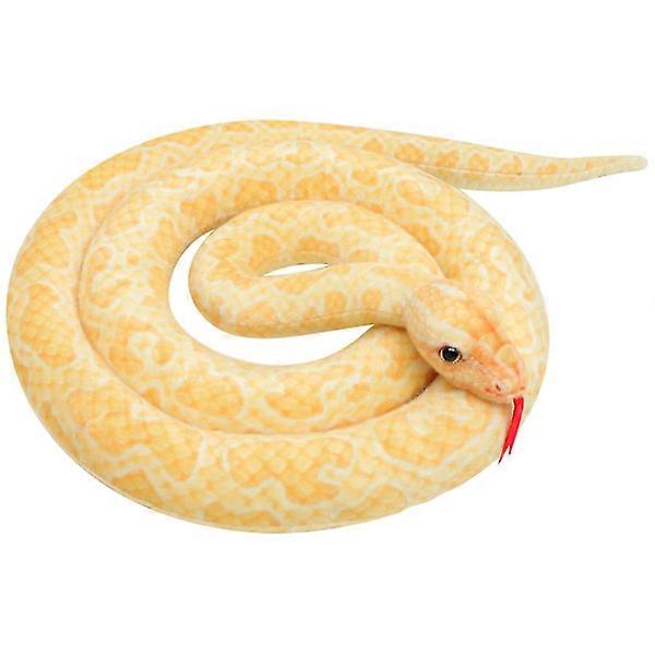 Soft plush snake toy model novelty snake plush toy realistic snake (200.00X5.00X5.00CM, Yellow)