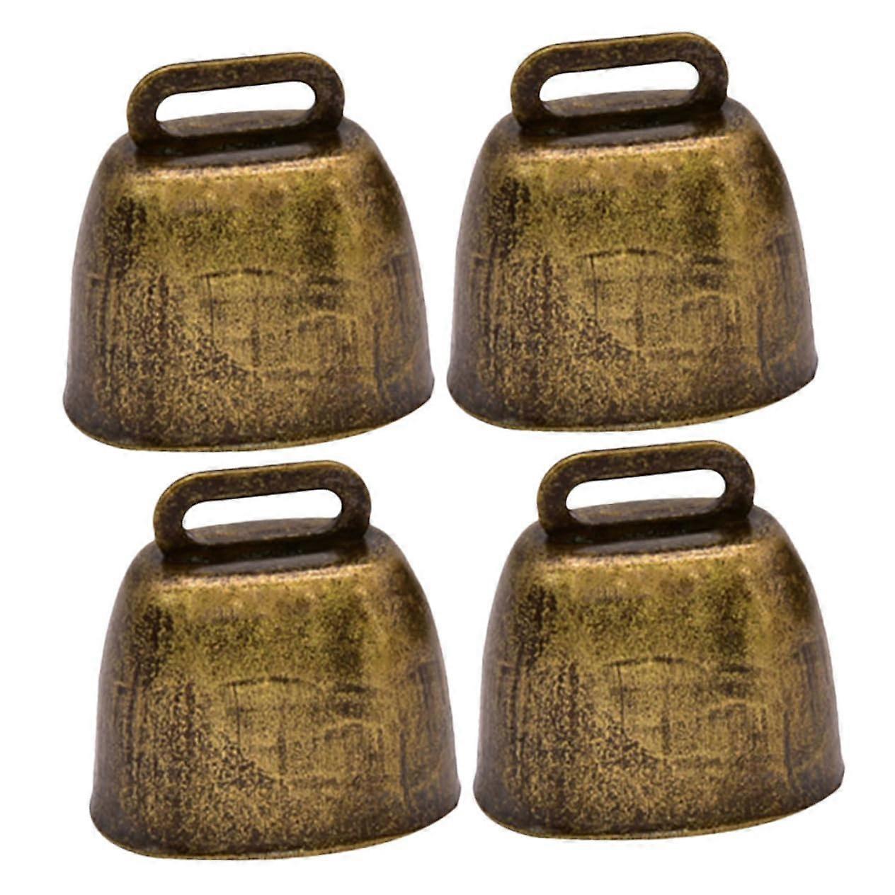Ling Bell Cow Bells 4-Piece Set For Sports Events Small Livestock Cowbell Horse Bell Iron Construction