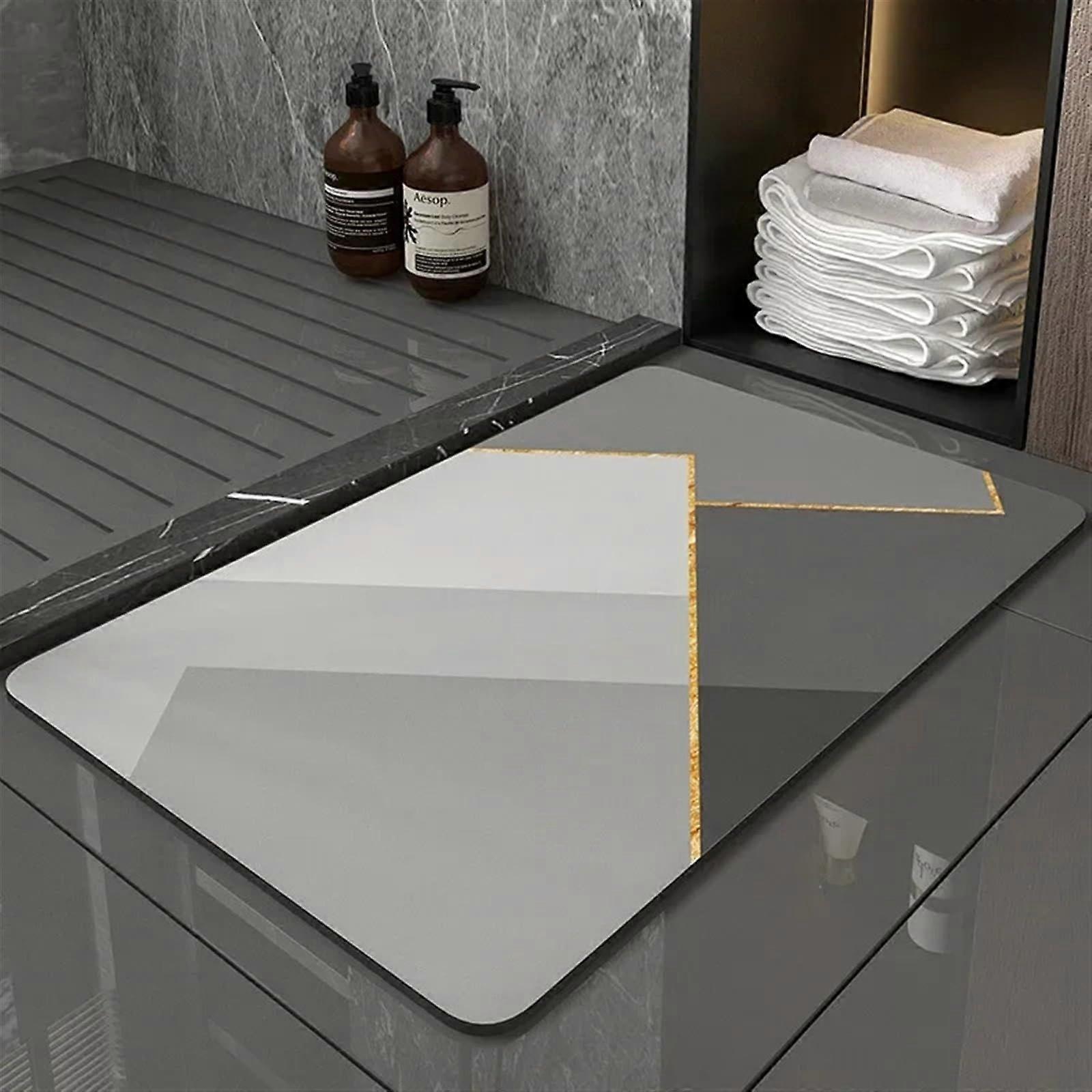 2023 Upgrade Absorbent Bath Mat for Bathroom, Shower, Door, Rectangle, Quick-Drying, Geometric Design, 40x60CM