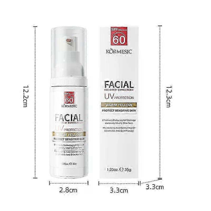 Färgad solkräm Spf 60 UV-skydd - Solkräm för ansiktet Spf 60 - Spf 60 Fuktkräm för ansiktet - Solkräm