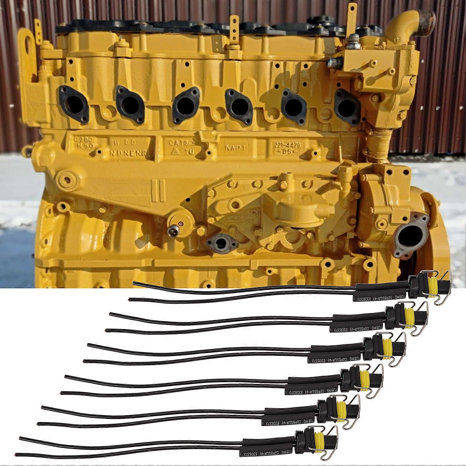 6PCS Fuel Injector Wiring Harness 645 1001 Complete Replacement for Caterpillar C7 Engine 