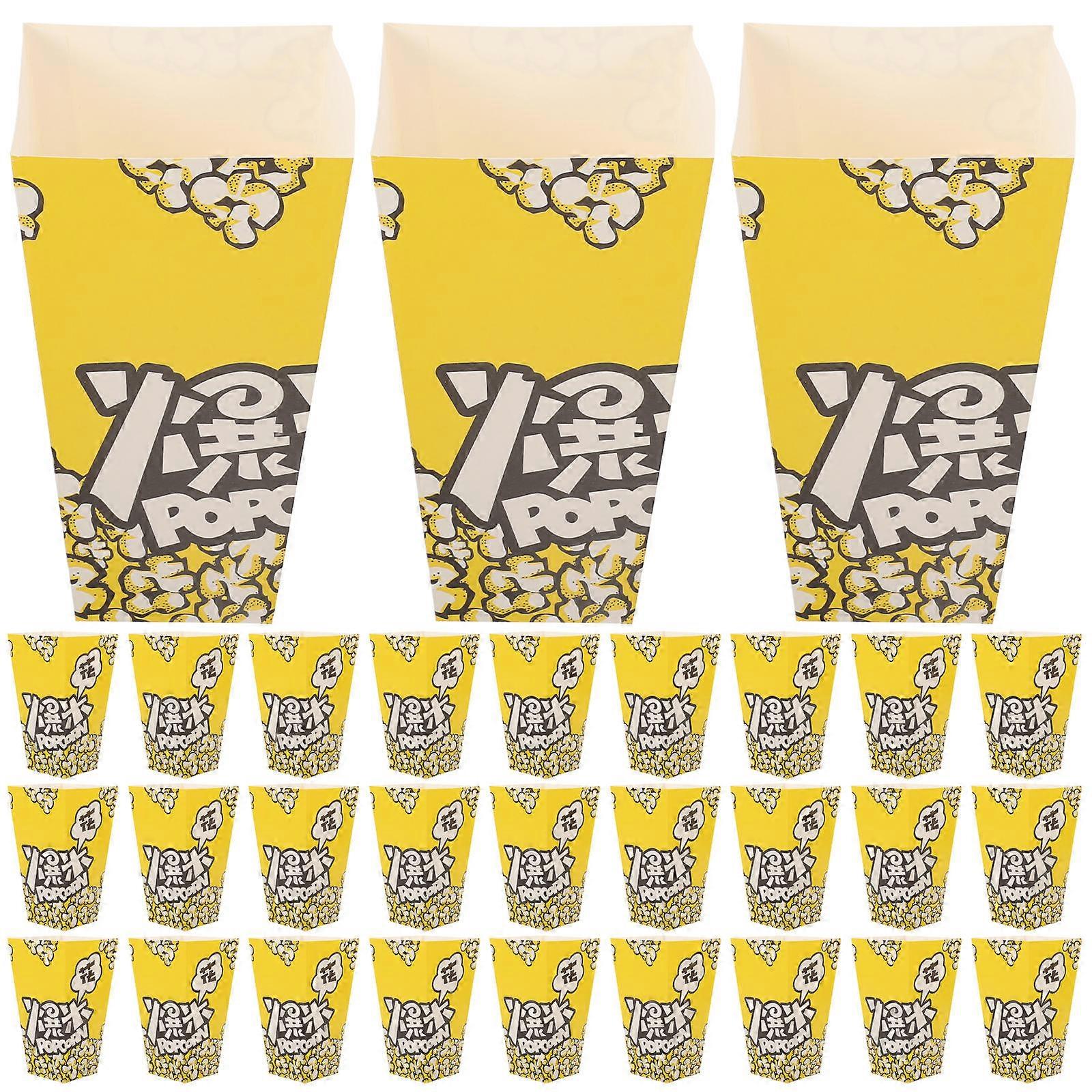 Yellow Paper Treat Boxes for Storage Made of White Cardboard with Patterns 100Pcs