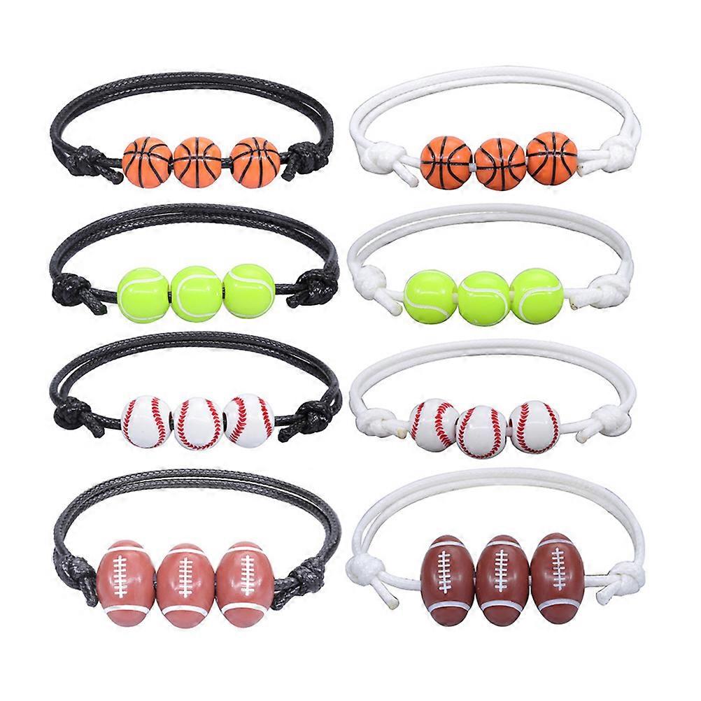 Delicate Charm Bracelets For Sports Lovers In Assorted Color Perfect For Christmas And Spring Festival 8Pcs