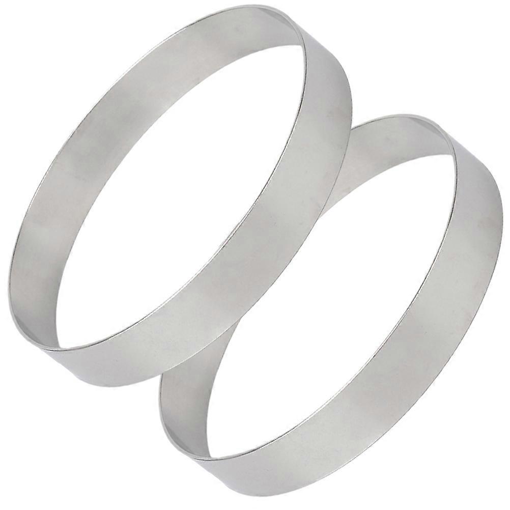 Stainless Steel Pizza Saucing Ring for Baking Round Cakes Muffins and Storage 2 Pieces