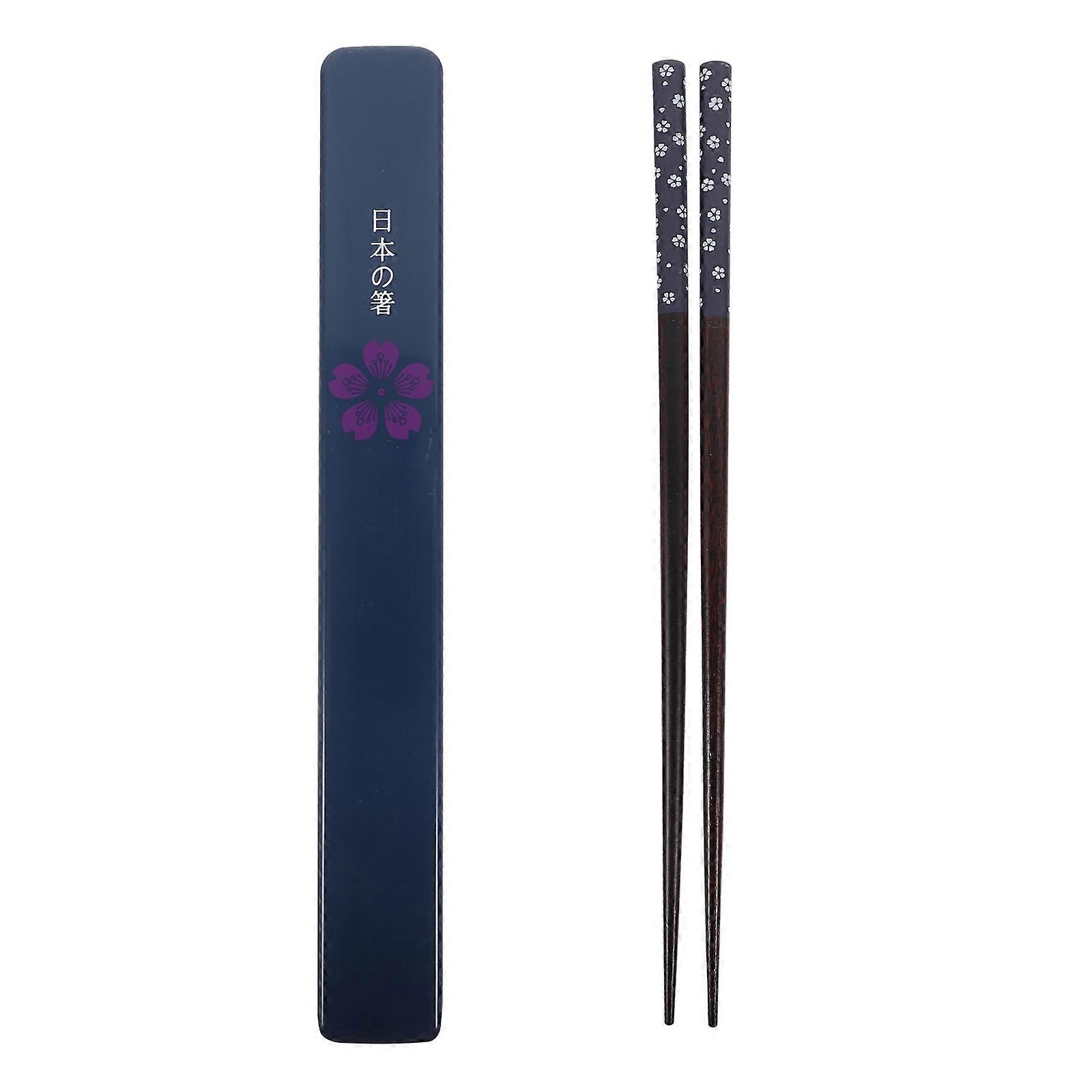 1 Set Japanese Style Reusable Chopsticks with Cherry Blossom Design & Storage Box for Sushi, Noodles, and Picnics – Ideal Gift for Family and Friends