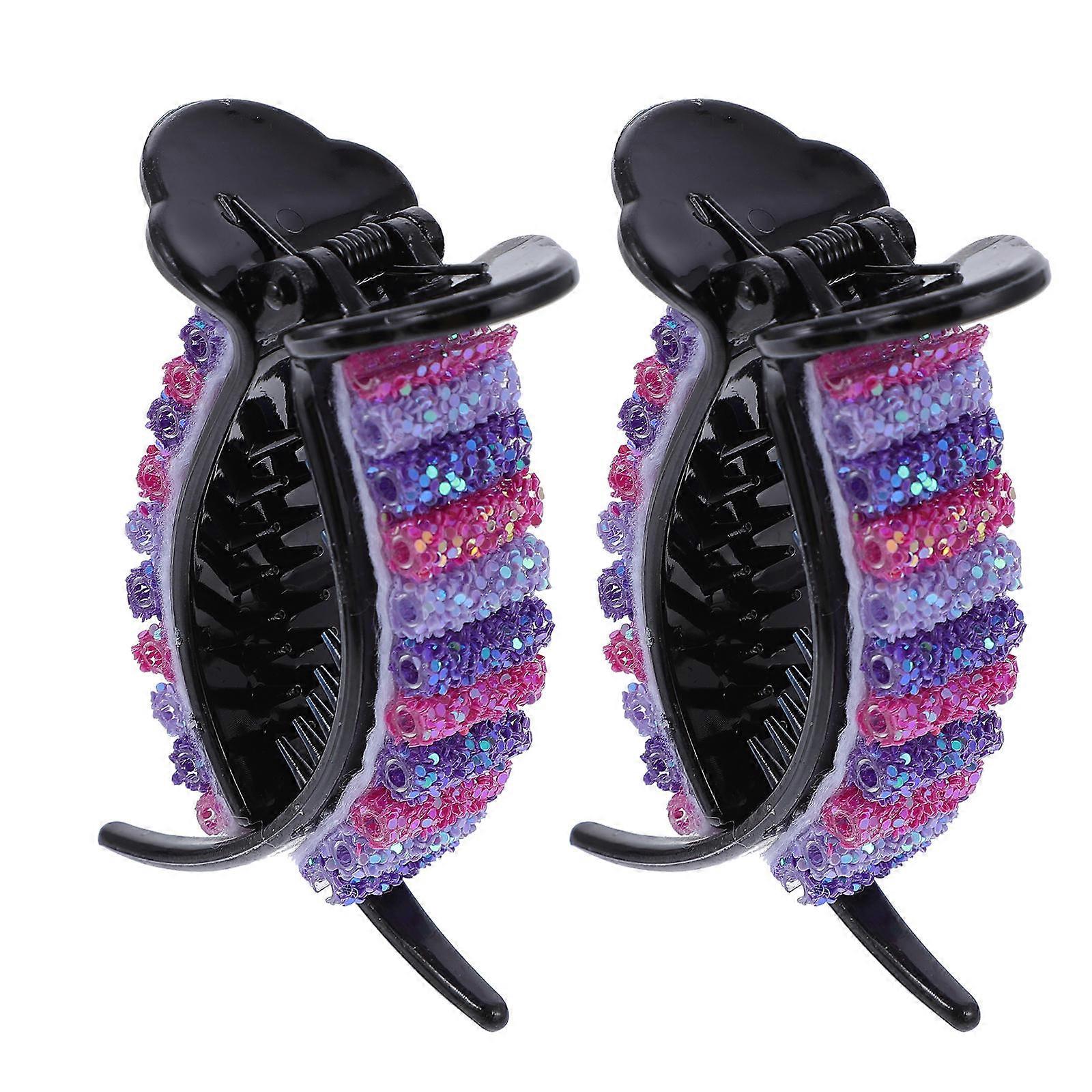 Here's a polished and professional product description for your **Colorful Non Slip Hair Claw Clips with Rhinestones**:
### π **2PCS Colorful