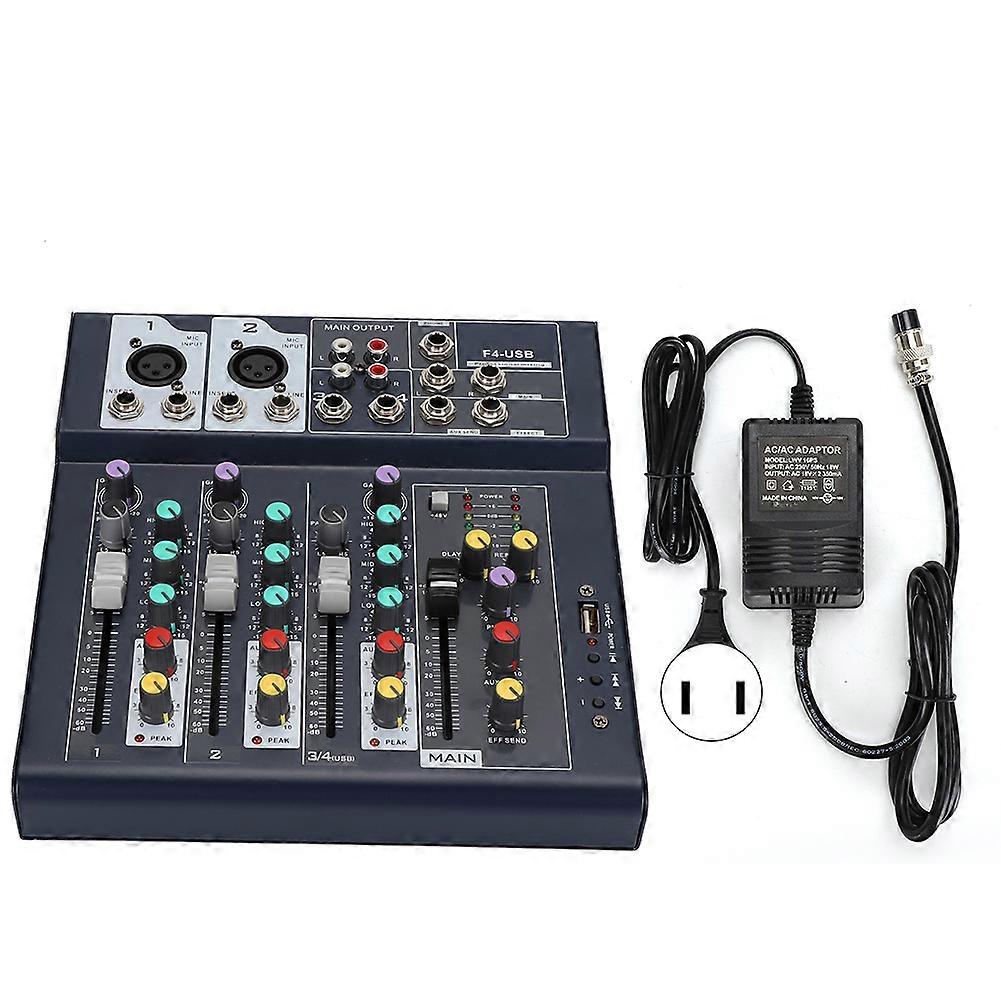 Stage Performance Mixer with 5-Segment LED Display, 4 Inputs, 110V