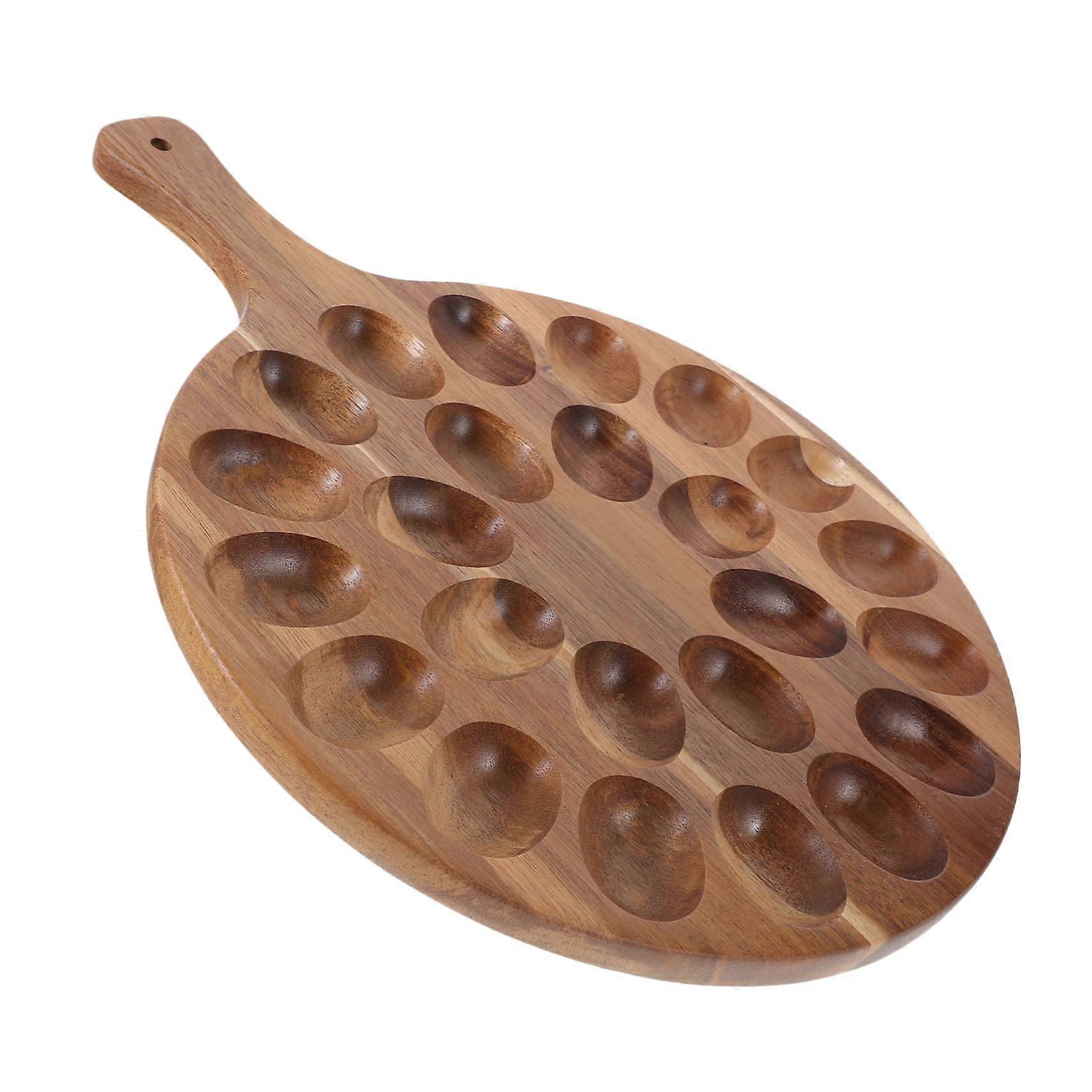 Wooden egg holder tray for filled Easter eggs stable easy to clean 40.60X30.00X1.50CM