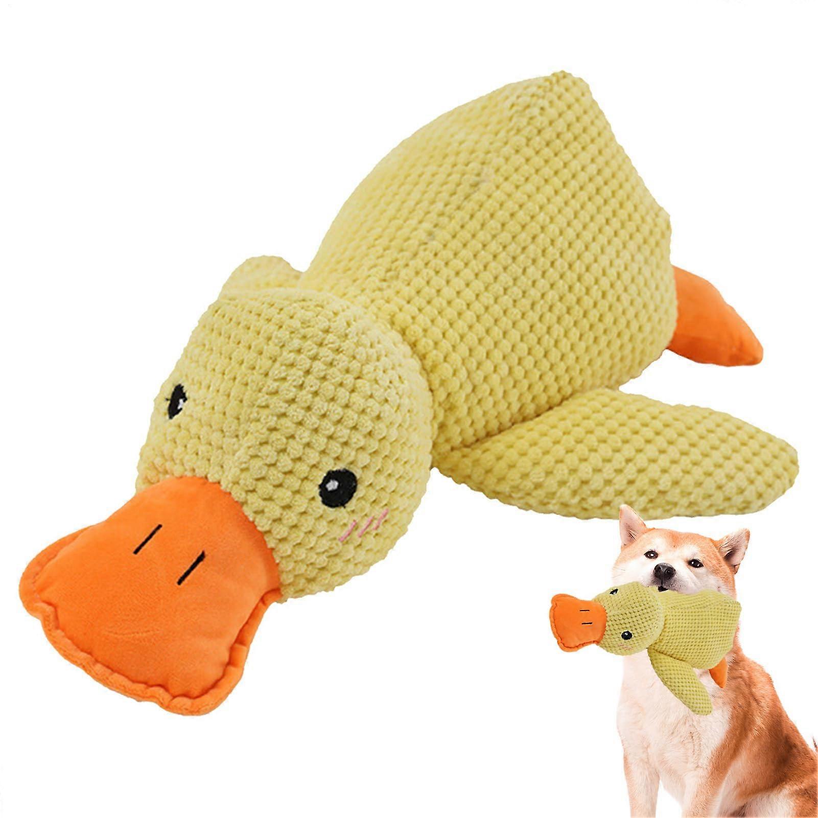 Yellow Duck Toys | Interactive Plush Toy for Dogs | Indestructible & Plush Durable | Squeaky & Teeth Cleaning Toy