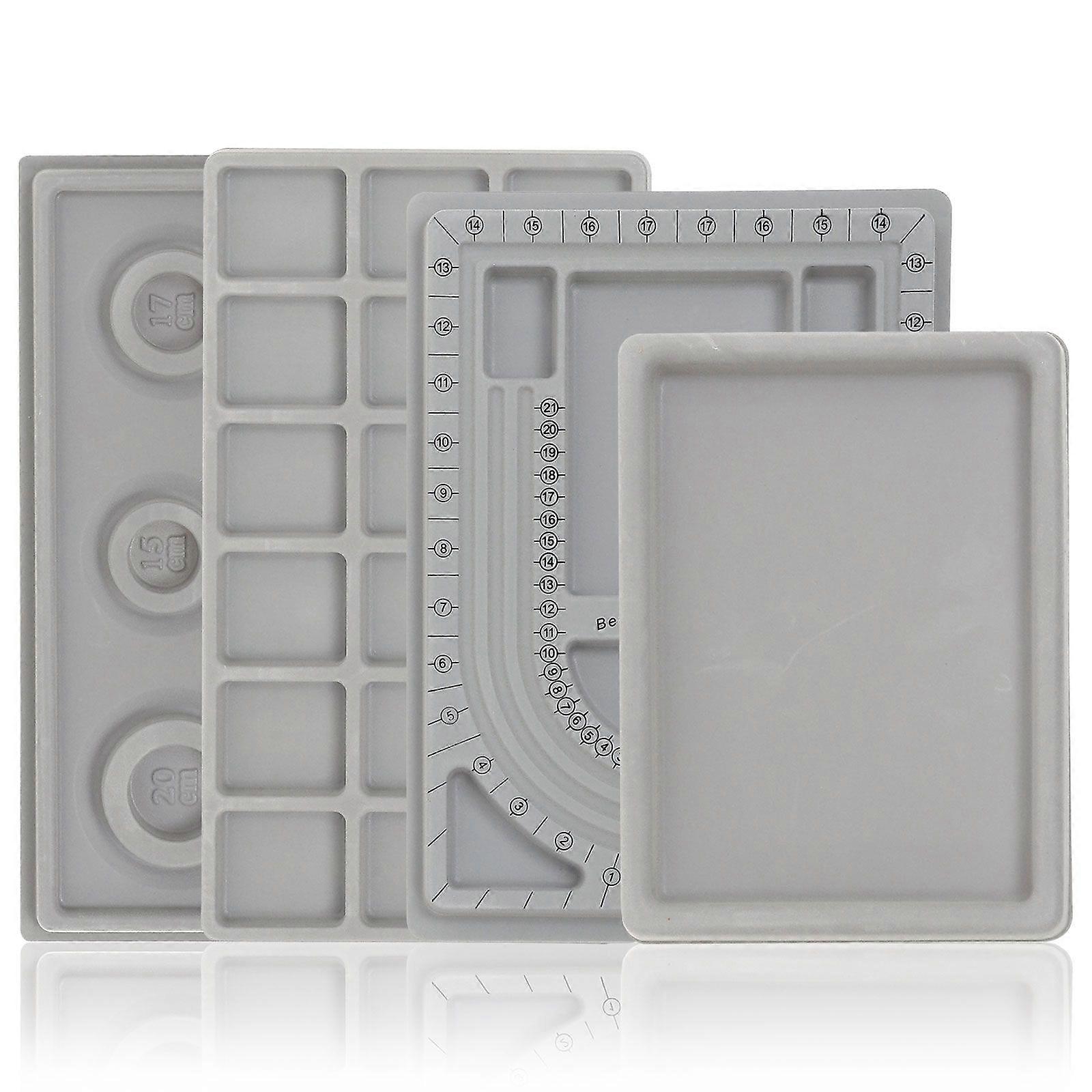 4 قطع DIY مجوهرات مطرز خيوط لوحات الديكور تصميم الجدول تخزين مربع الصواني صواني المجوهرات