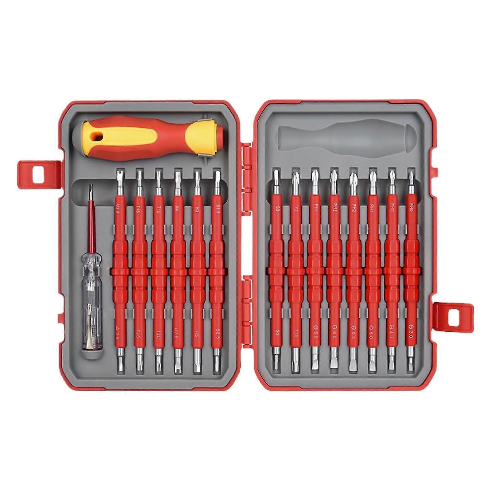 Insulated Screwdriver Set 29 in 1 Electrician's Tool Kits with Tips Safe 1000V Electrical Tool for Household Multifunctional Screwdriver