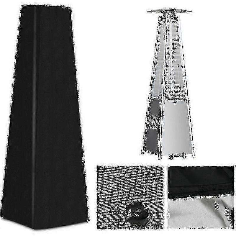 Vindtæt overdækning til pyramide terrassevarmere, sort presenning