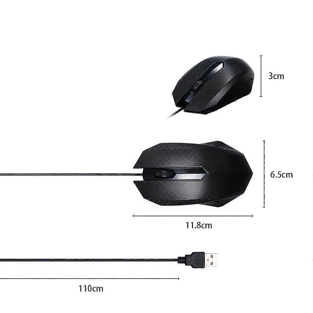 3-Button USB Optical Wired Mouse with 1.1M Cord Compatible with Windows 7/8/10/XP MacOS
