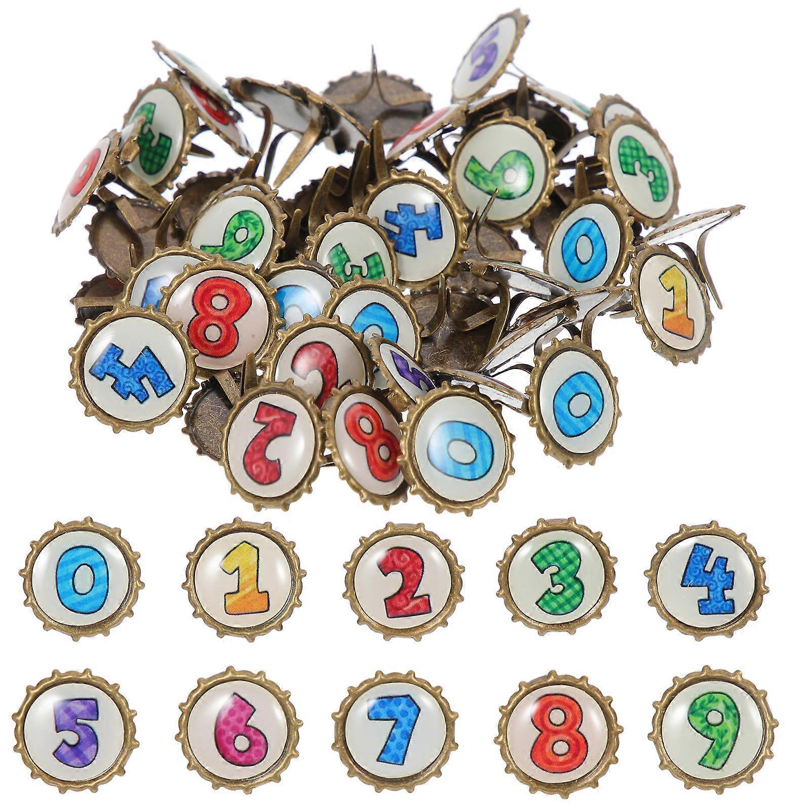 Paper Fastener Tiny Two-Legged Pins for Decals and Felt Fixing Alloy Multicolor with Paper Craft Fixing 100Pcs