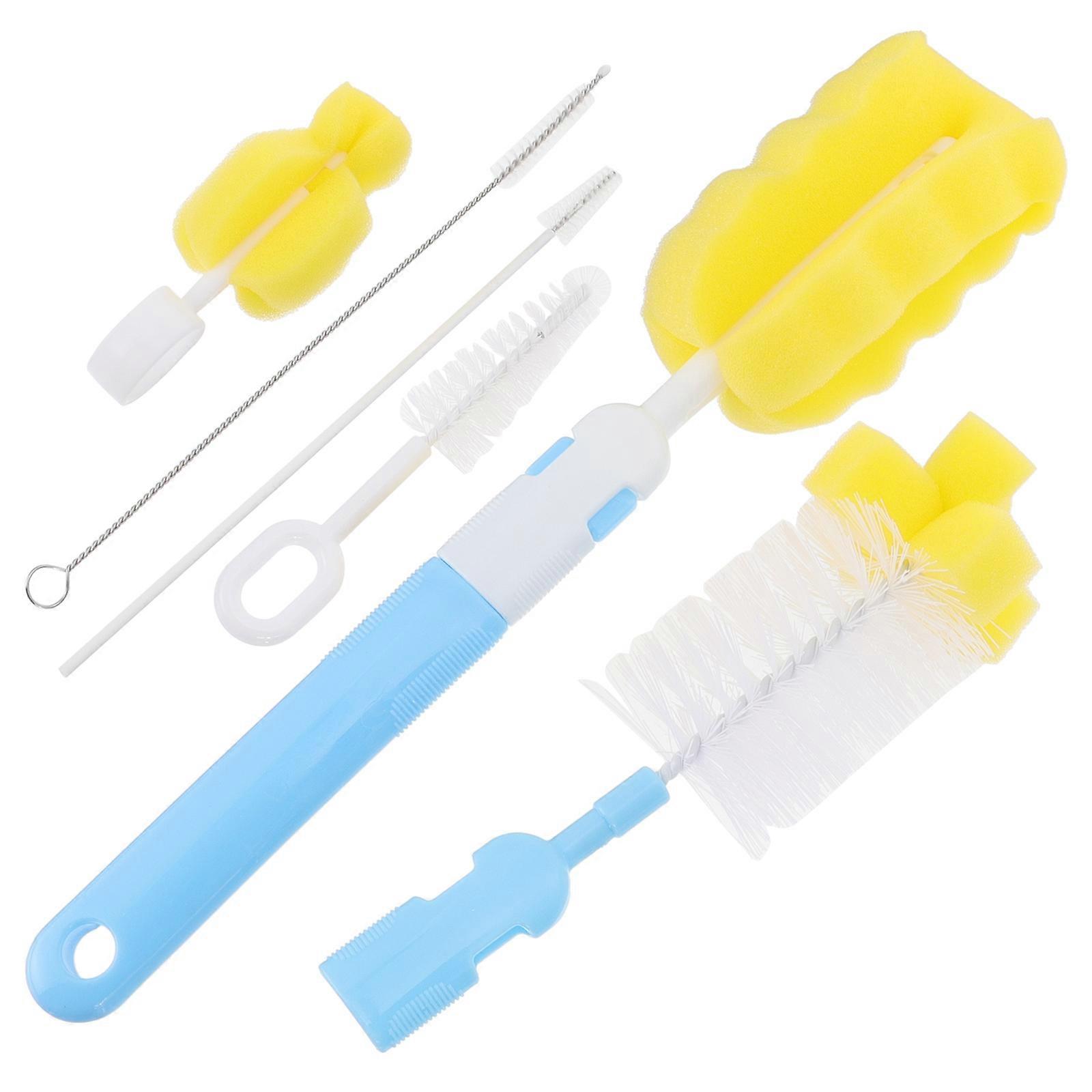 Bottle Cleaning Brush Set Feeder Cleaning Brush for Bottle Nipples Pump Parts Blue Pp Sponge for Cleaning 1 Set