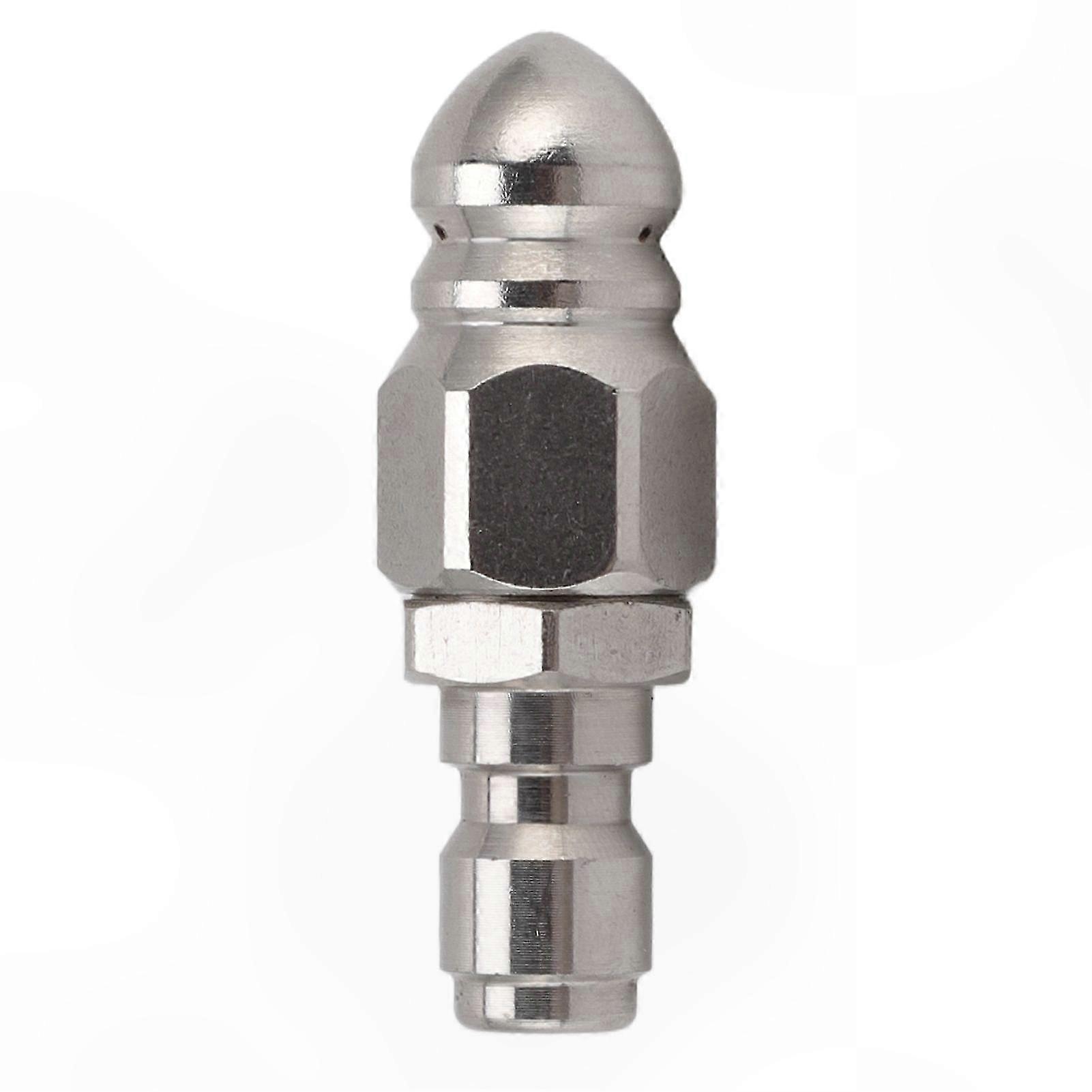 High-Pressure Washer Nozzle for Drain Cleaning with Quick Plug and Spray Function Stainless Steel G1/4 Connection Pipe Jetter Accessory
