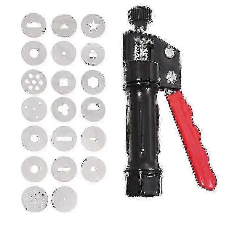 Clay Gun Extruder with Stainless Steel Nozzles for DIY Baking, Cake Decorating & Biscuit Making (1 Set)