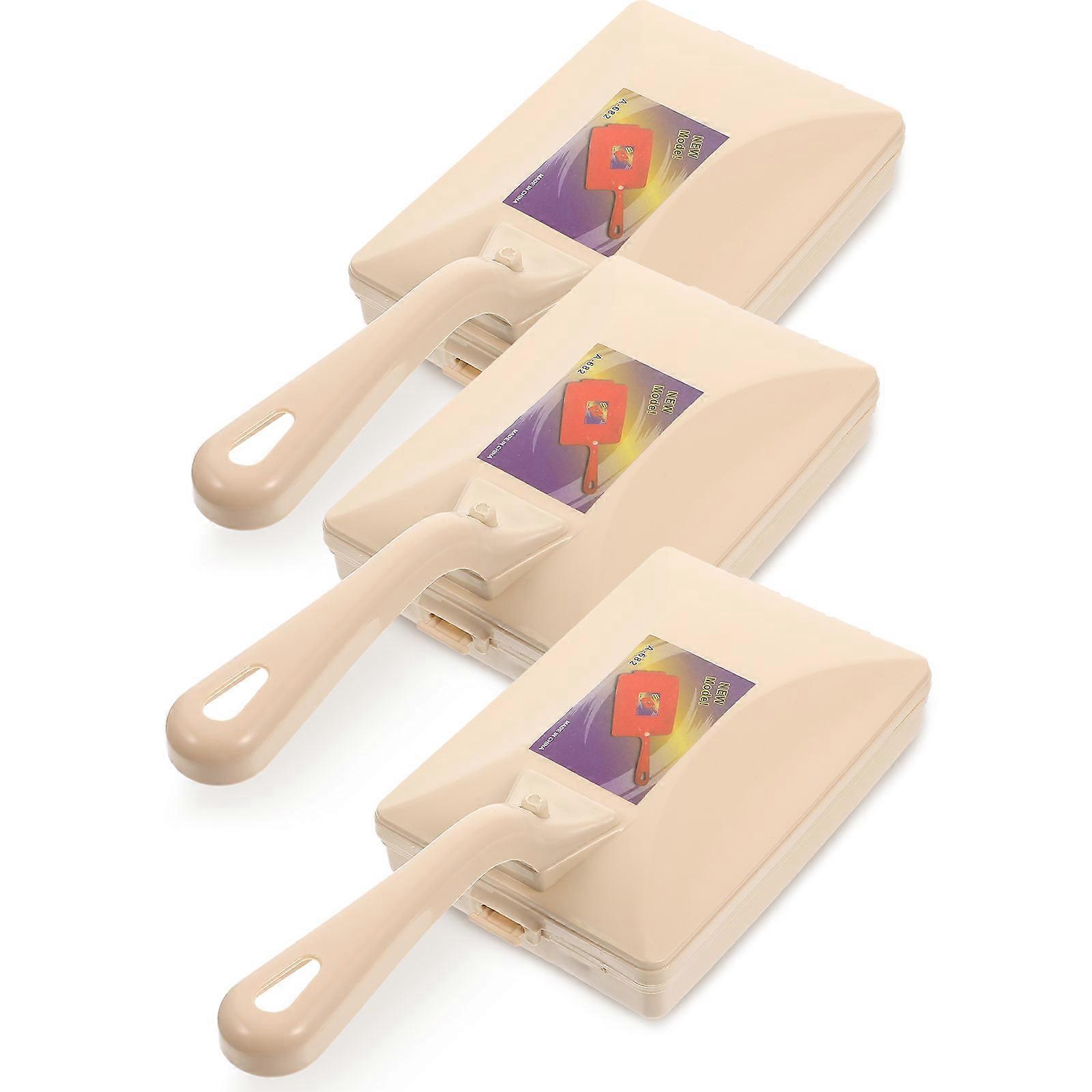 Lint Remover Brush for Cleaning Pet Clothes Sofas and Furniture with PP Handle Beige 3pcs