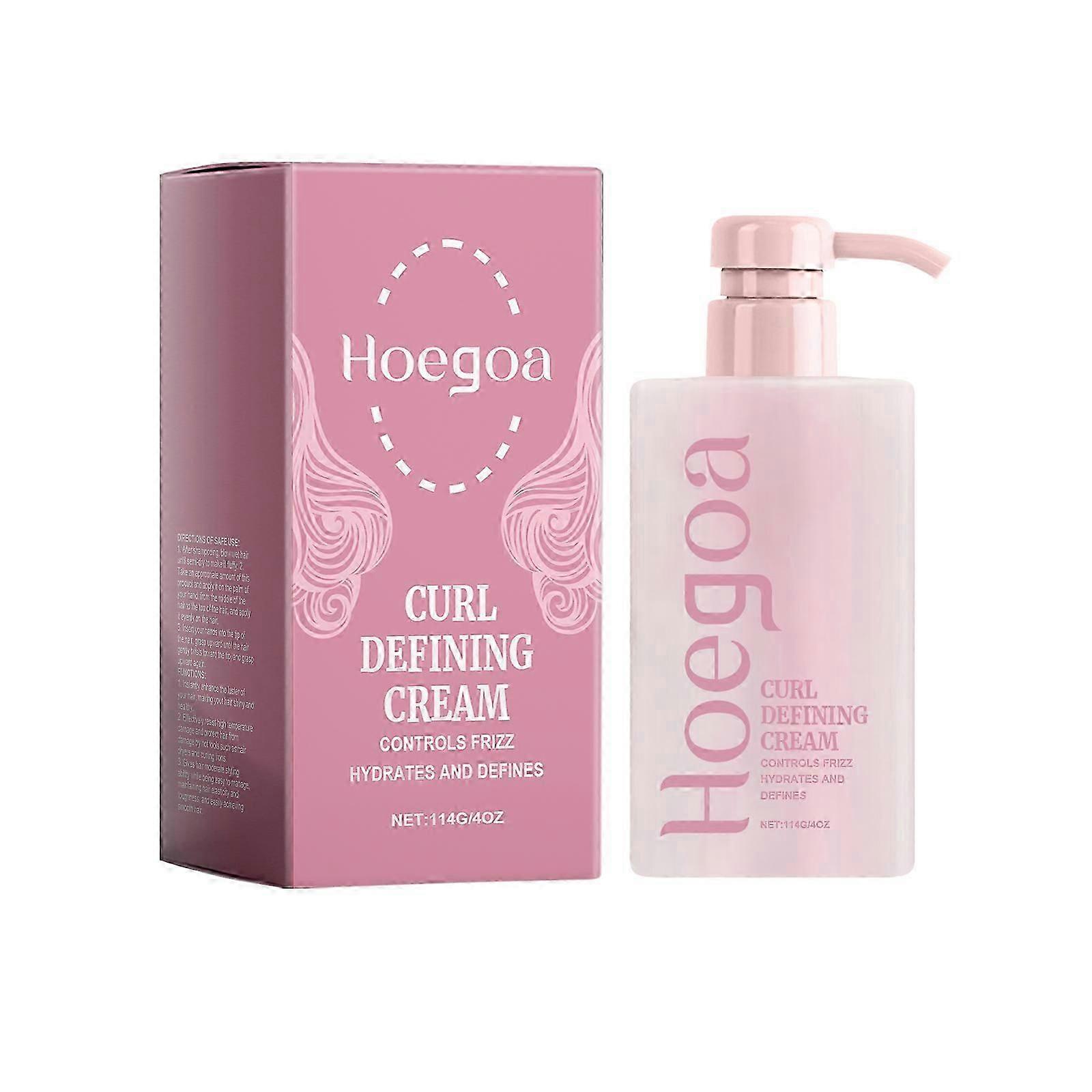Hoegoa curl styling cream, bangs curl care styling, fluffy, moisturizing, natural and shiny styling cream