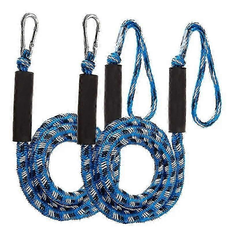 2pcs 4Ft Elastic Bungee Dock Lines for Boat Kayak Canoe - Heavy Duty Mooring Ropes
