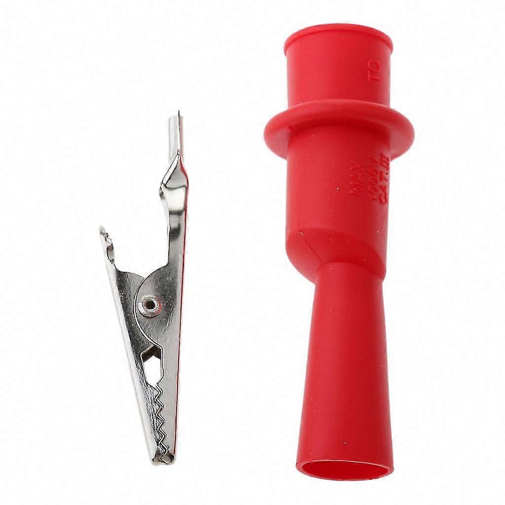 Insulated Metal Alligator Clips for Electric Testing Accessories Red