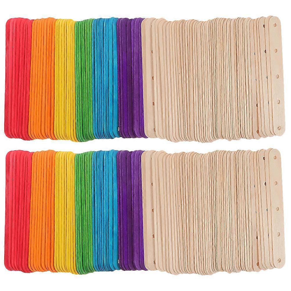 Wooden Craft Sticks For DIY Projects In Multi Color Designed For Children And Teachers In Classroom Activities Ideal For Creative Crafting 150Pcs