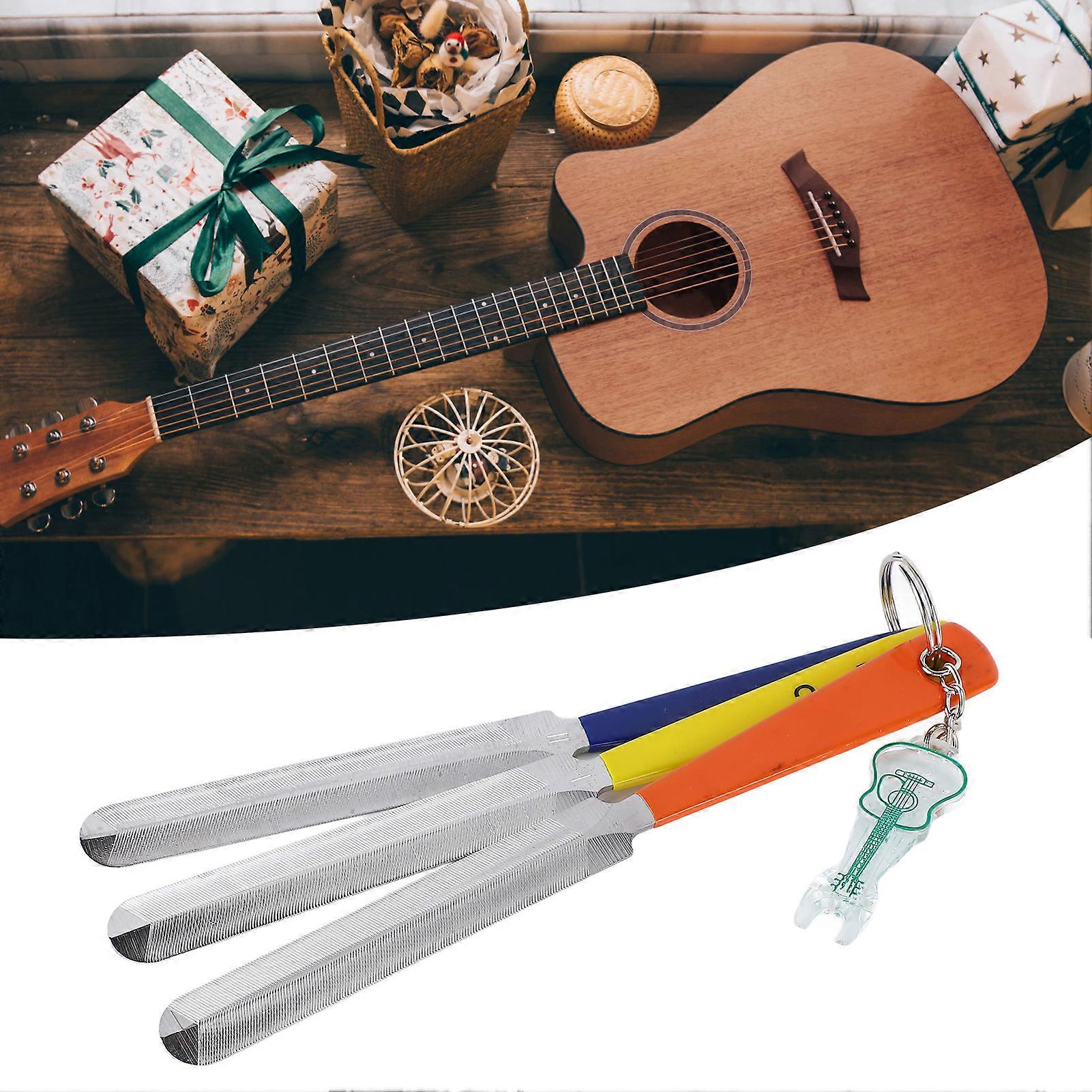 Stål Gitarr Mutter Filer Set Lätt Grepp Exakt Slitsverktyg